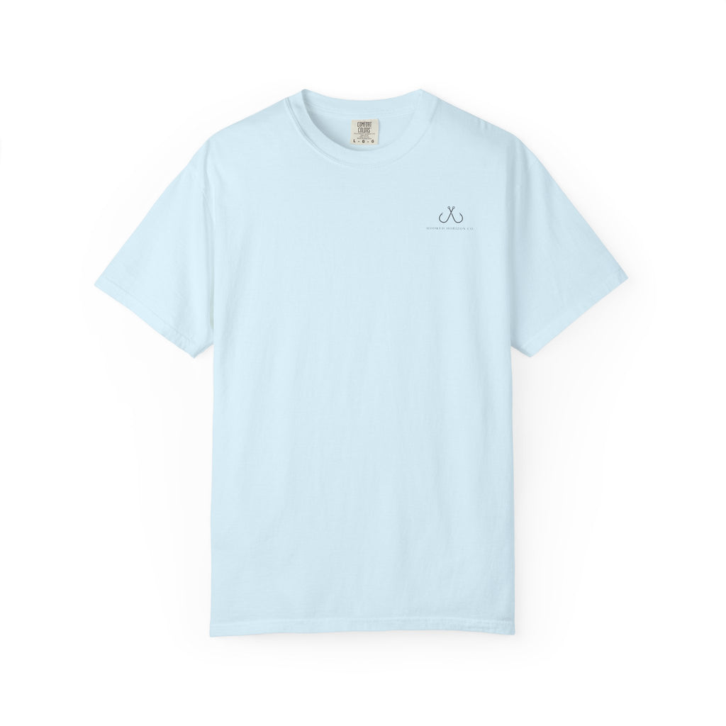 Deep Drift Fishing T-Shirt - Green & Blue Fishing Tee for Angler Lovers, Hammer Head Shark, Ocean Tee