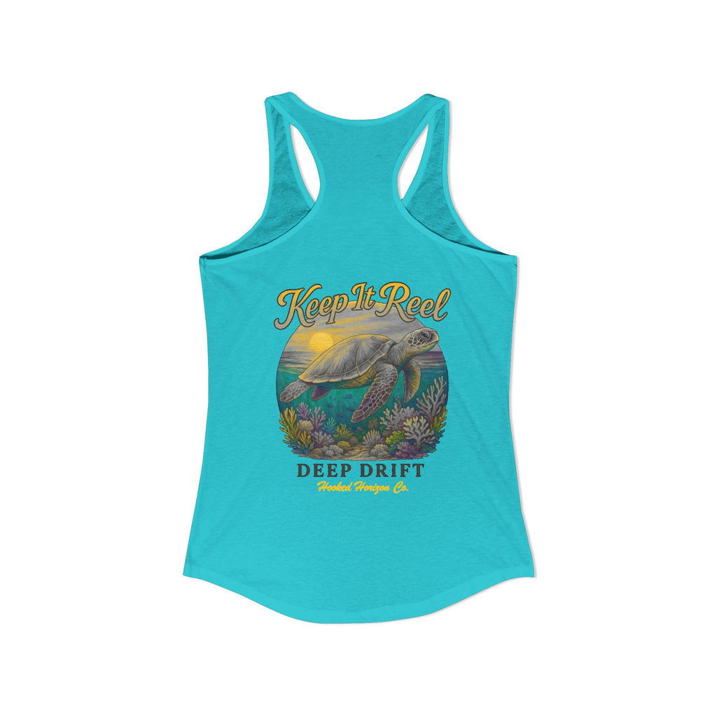 Turtle " Keep It Reel" Deep Drift– Hooked Horizon Co. Gifts for Ocean Lovers, Nautical Fashion, Everyday Comfort, Perfect Gift for Her