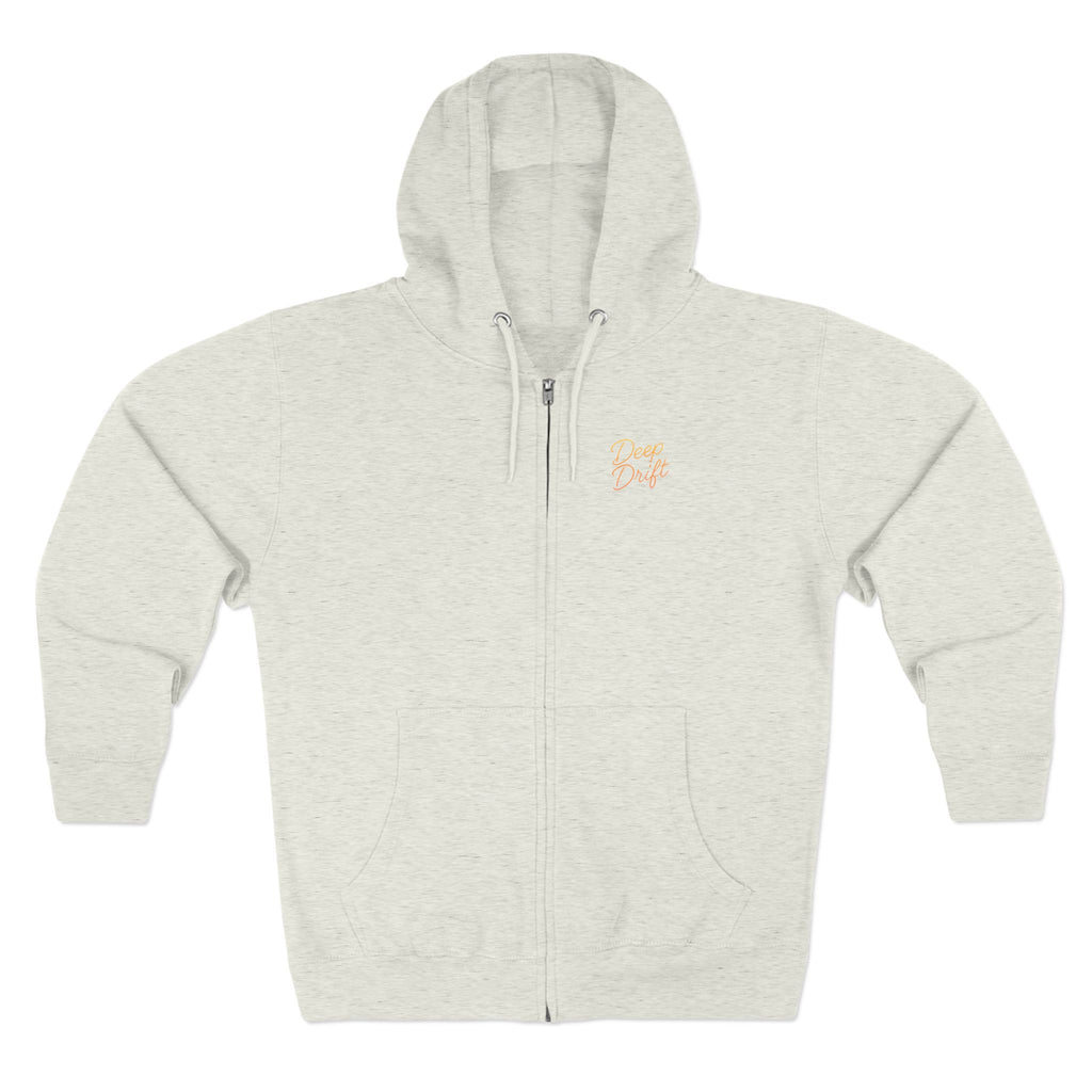 Turtle "Keep It Reel" Deep Drift–Hooked Horizon Co. Unisex Zip Hoodie for Ocean Lovers, Nautical Fashion, Cool Weather Gear, Everyday Comfort, Perfect Gift