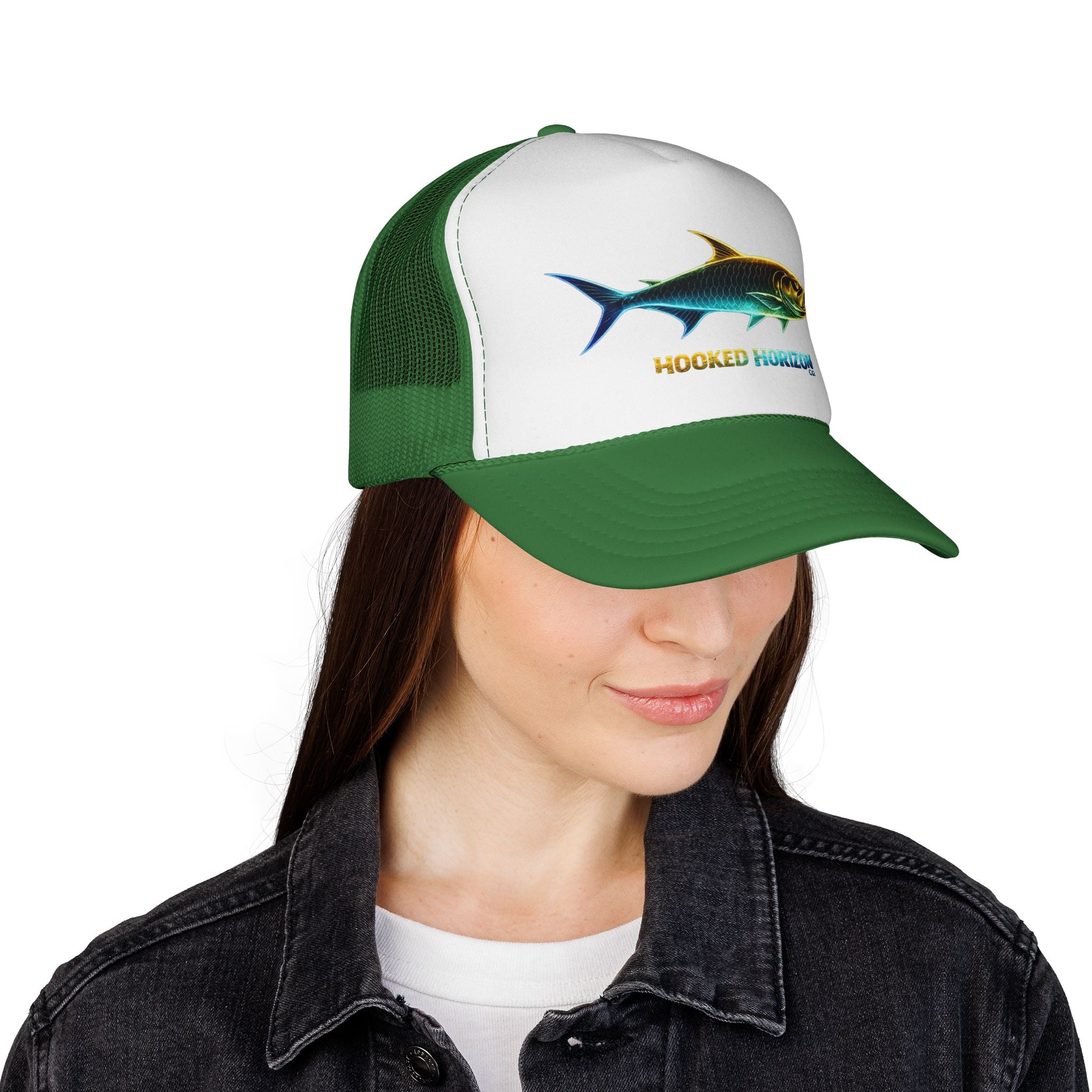 Gold & Blue Tarpon Trucker Cap — Fishing & Beach Hat