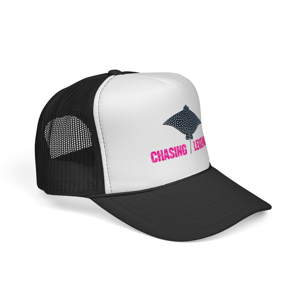 Spotted Ray Neon Pink Chasing Legends Trucker Cap — Fishing & Beach Hat
