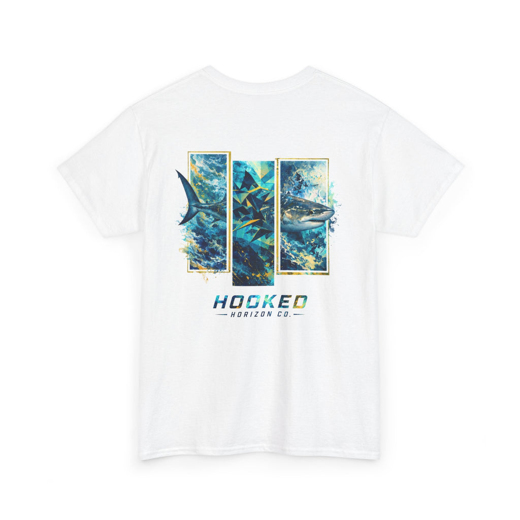 Bull Shark Hooked Horizon Co Tee—Ocean Graphic Tee — "Beloved" Ray Design
