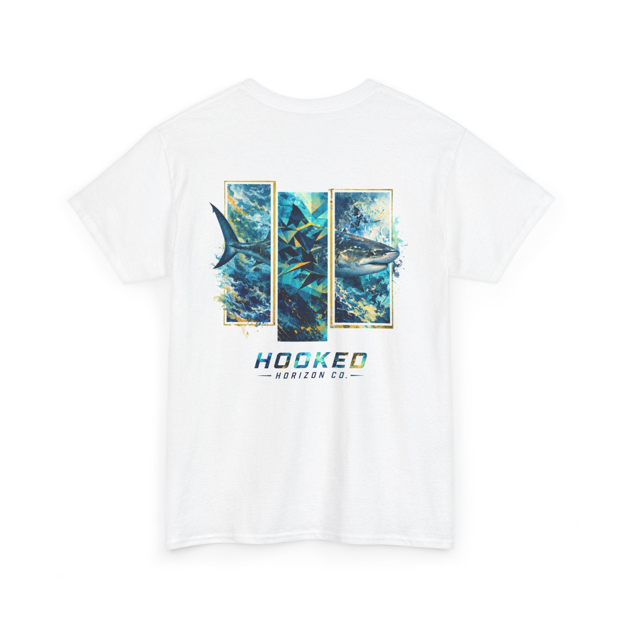 Bull Shark Hooked Horizon Co Tee—Ocean Graphic Tee — "Beloved" Ray Design