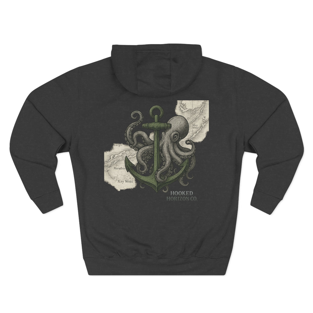 Octopus & Anchor Deep Drift — Hooked Horizon Co. Neon Fishing Hoodie – "Chase the Horizon, Hook the Legend" Graphic