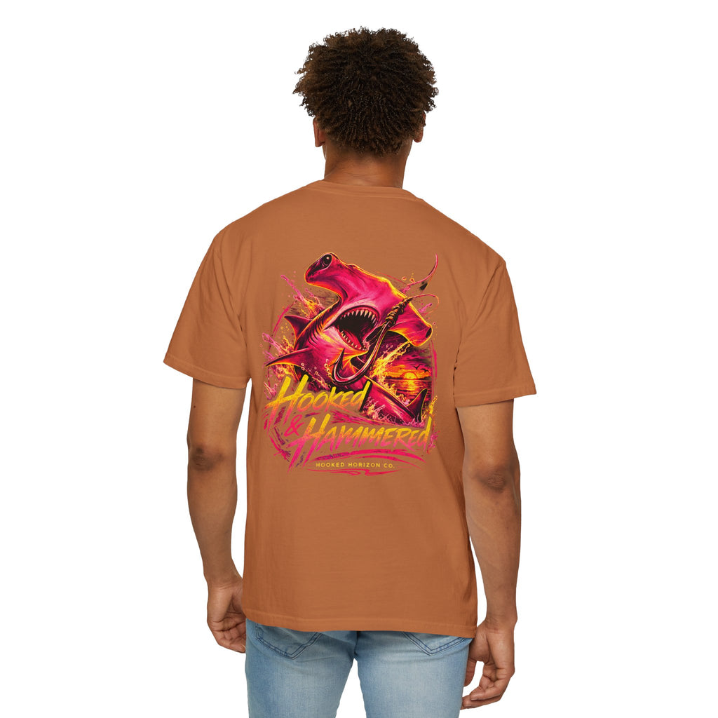 Hooked & Hammered Fishing T-shirt, Hooked Horizon Co, Angler Gifts, Shark Lovers