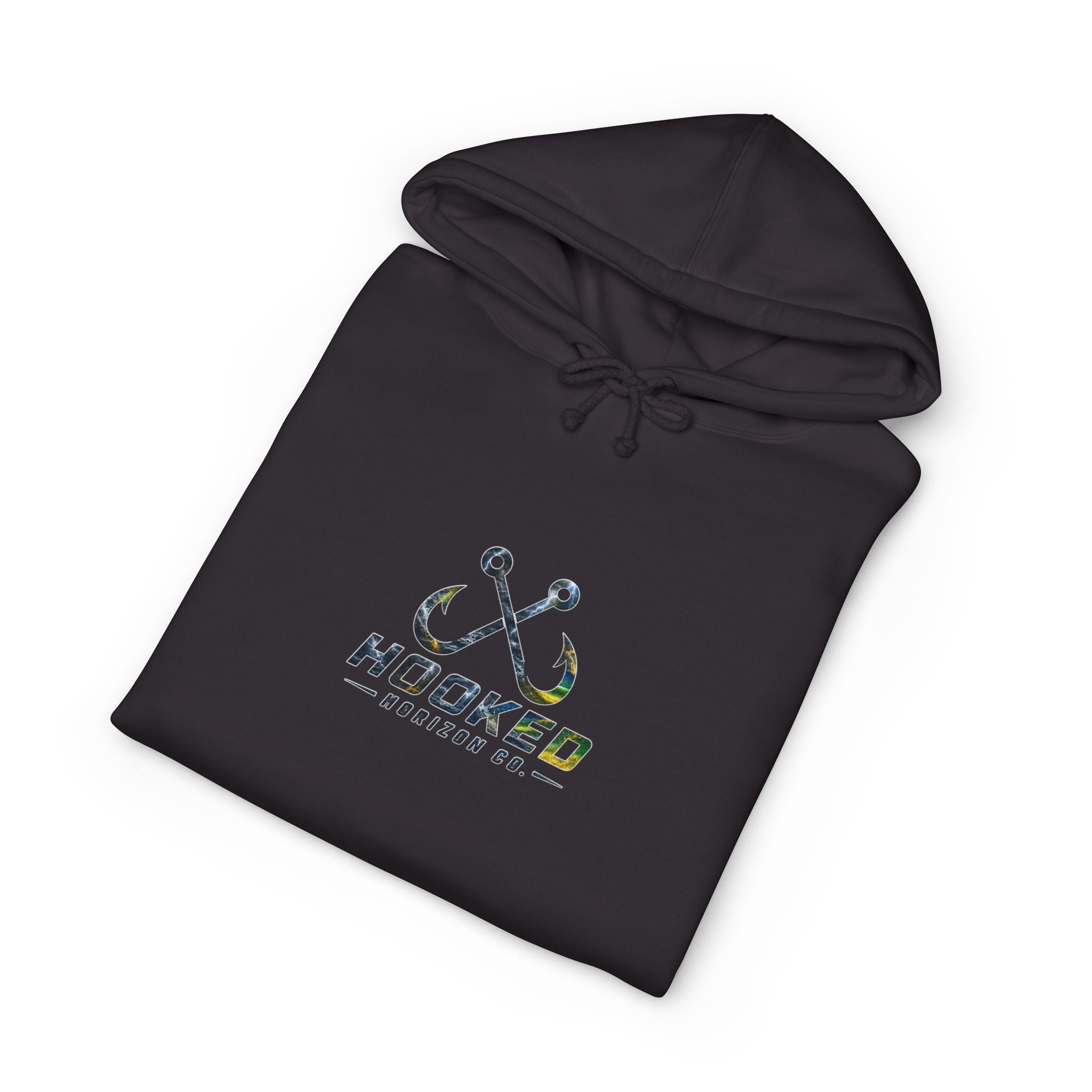 Mahi Mahi Hoodie Hooked Horizon Co. — Fishing Back Graphic Hoodie, Multiple Color Variations