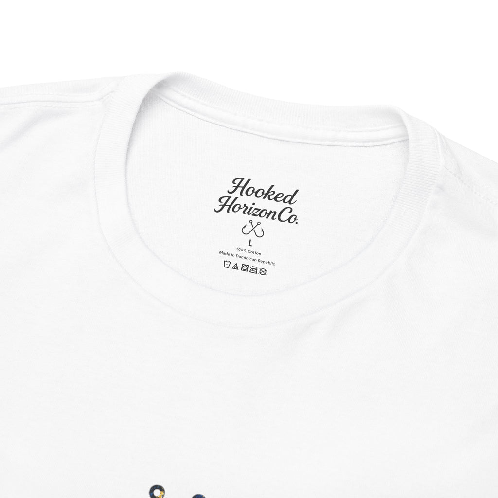 Sail Fish Hooked Horizon Co Tee—Ocean Graphic Tee — "Beloved" Ray Design