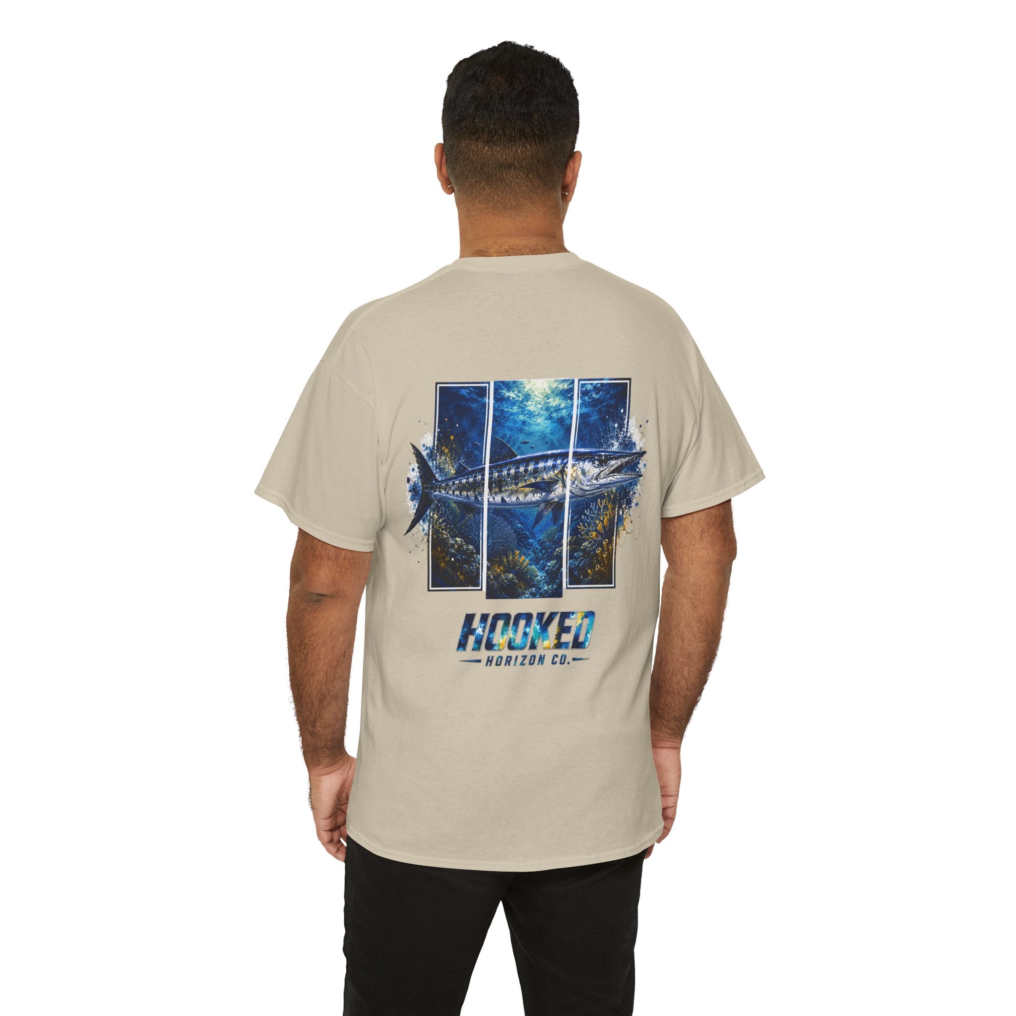 Barracuda Hooked Horizon Co Tee—Ocean Graphic Tee — "Beloved" Ray Design