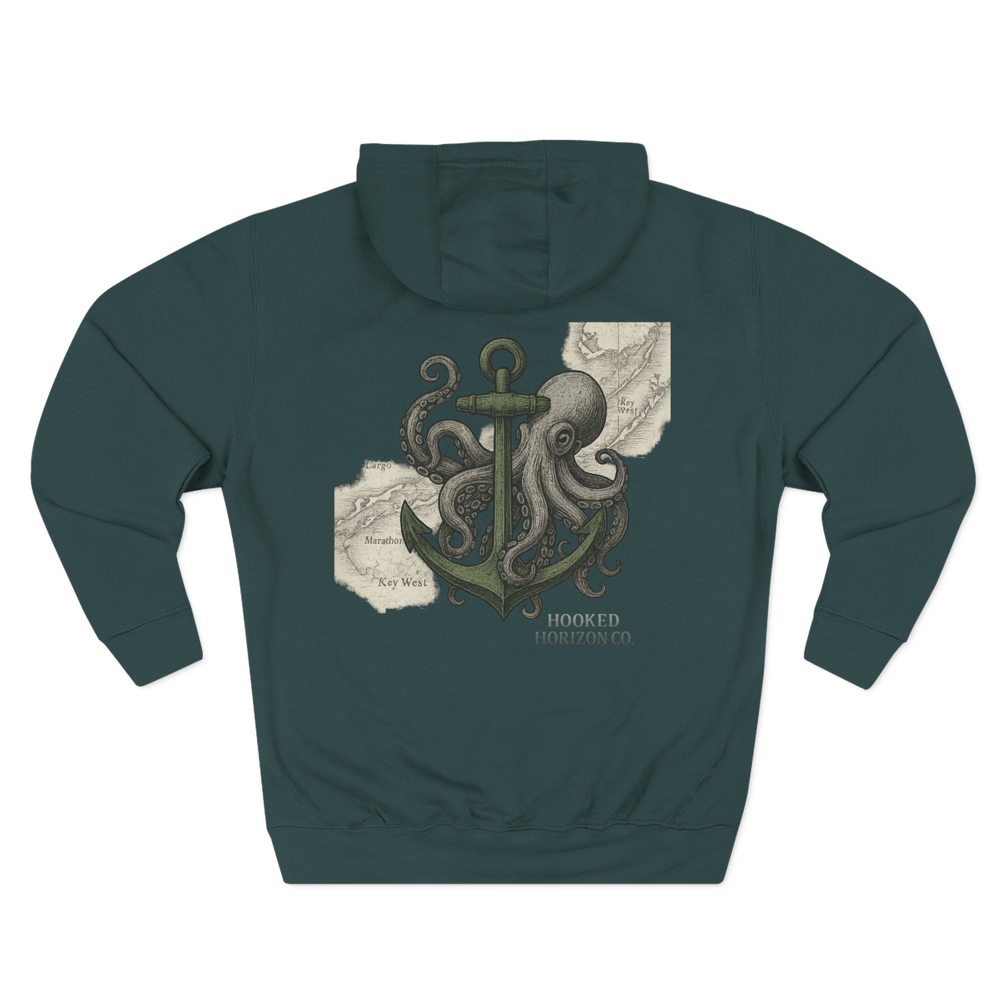 Octopus & Anchor Deep Drift — Hooked Horizon Co. Neon Fishing Hoodie – "Chase the Horizon, Hook the Legend" Graphic