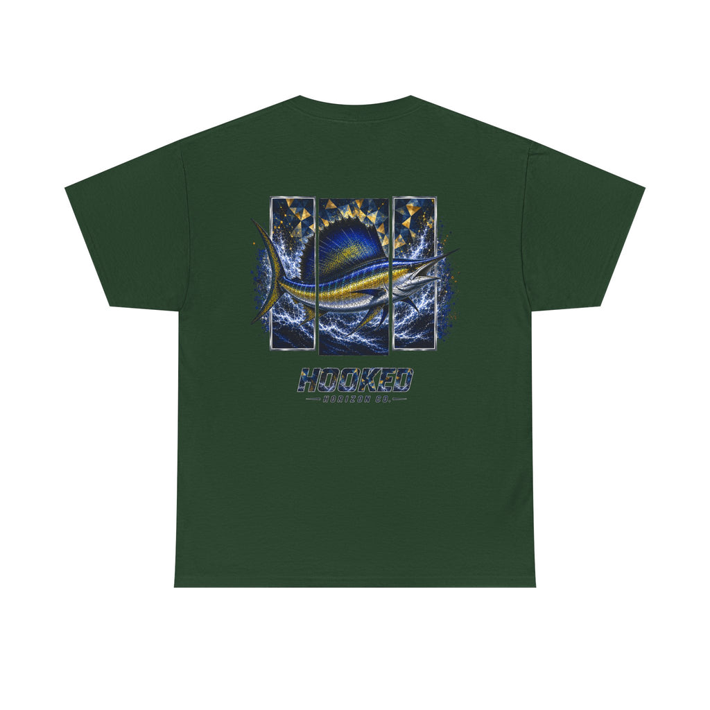 Sail Fish Hooked Horizon Co Tee—Ocean Graphic Tee — "Beloved" Ray Design