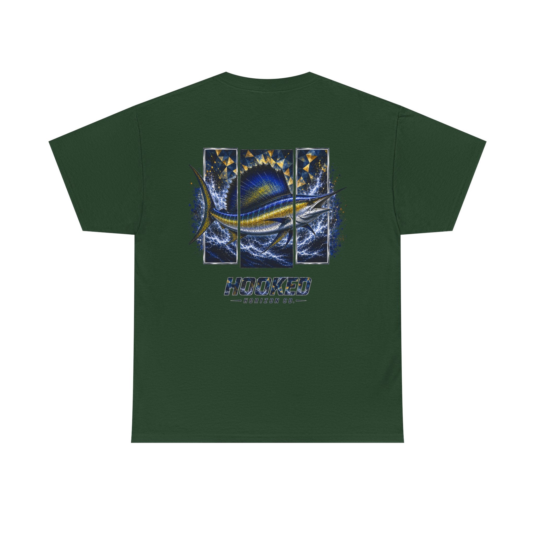 Sail Fish Hooked Horizon Co Tee—Ocean Graphic Tee — "Beloved" Ray Design