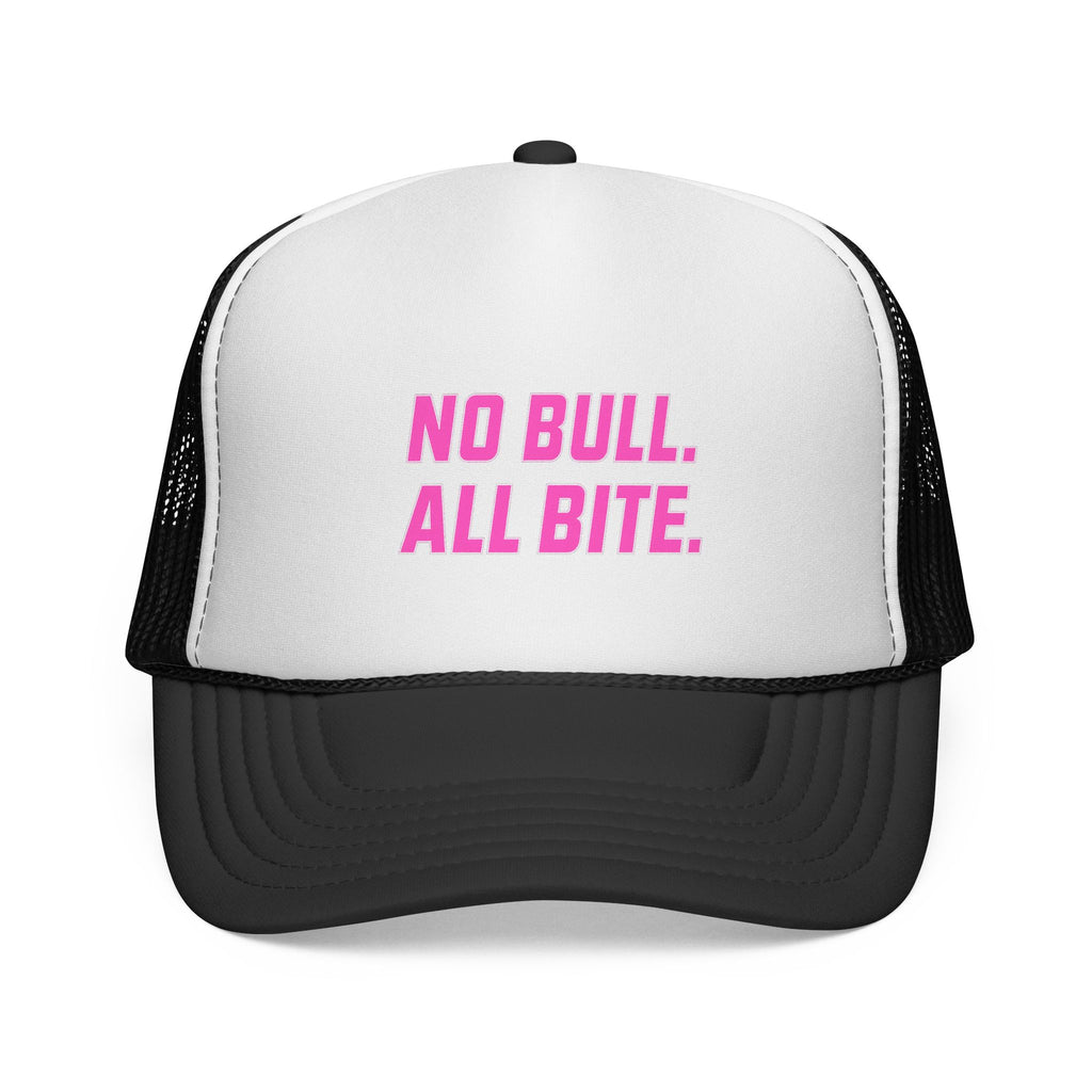 Pink No Bull All Bite Shark Trucker Cap — Fishing & Beach Hat