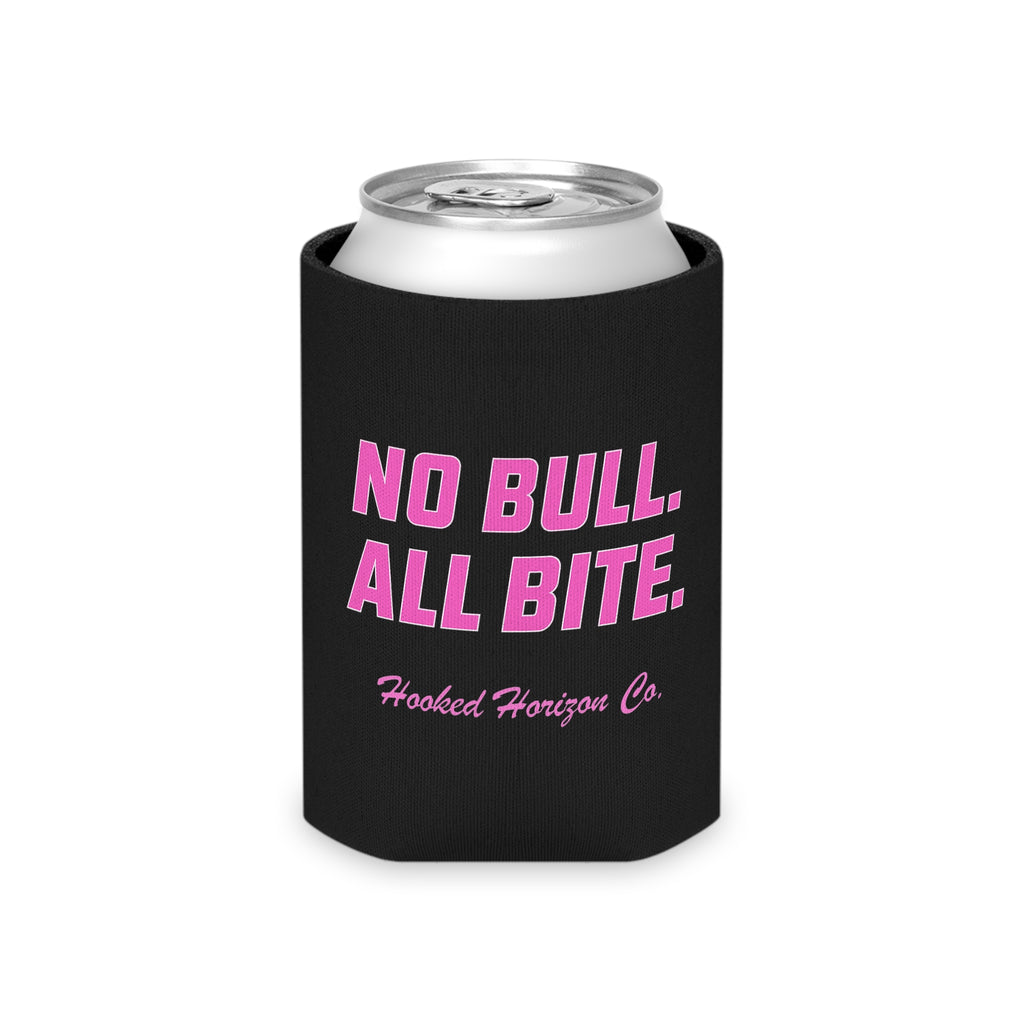 Pink No Bull All Bite Can Cooler Coozie — Hooked Horizon Co. Fishing Wave Koozie
