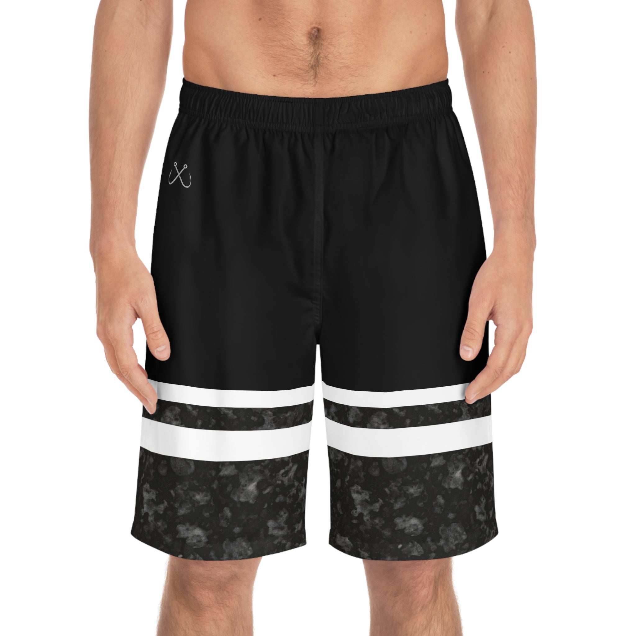 Volcanic Rock Men's Ocean-Inspired Board Shorts, Swimwear for Beach Days, Summer Vacations, Pool Parties, Surfing Attire, Water Sports
