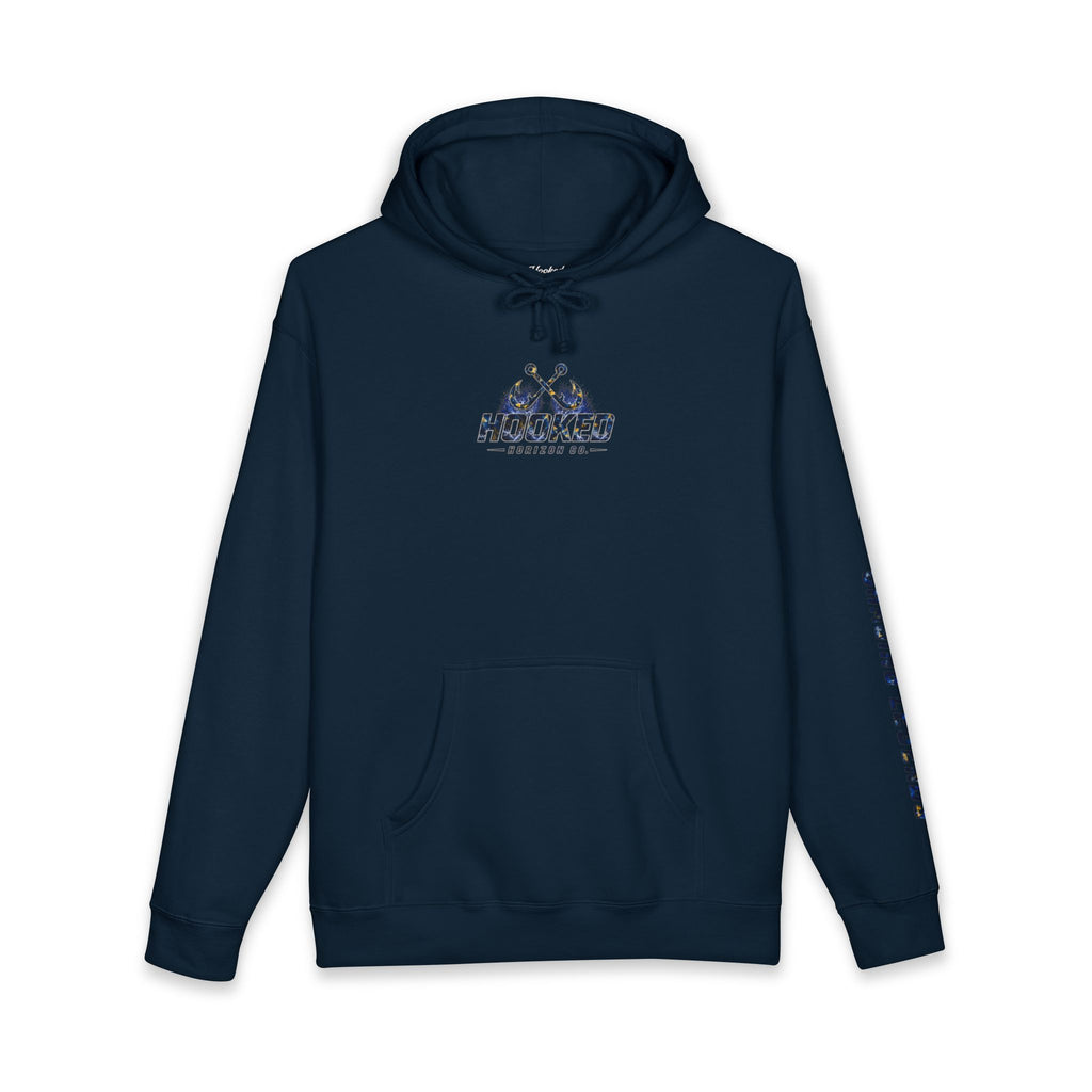 Sail Fish Hoodie Hooked Horizon Co. — Fishing Back Graphic Hoodie, Multiple Color Variations