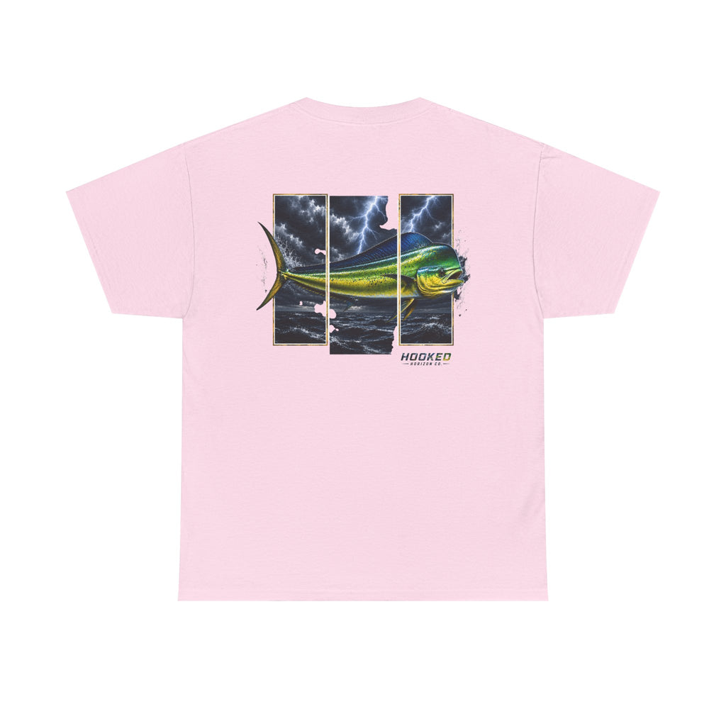 Mahi Mahi Hooked Horizon Co Tee—Ocean Graphic Tee — "Beloved" Ray Design
