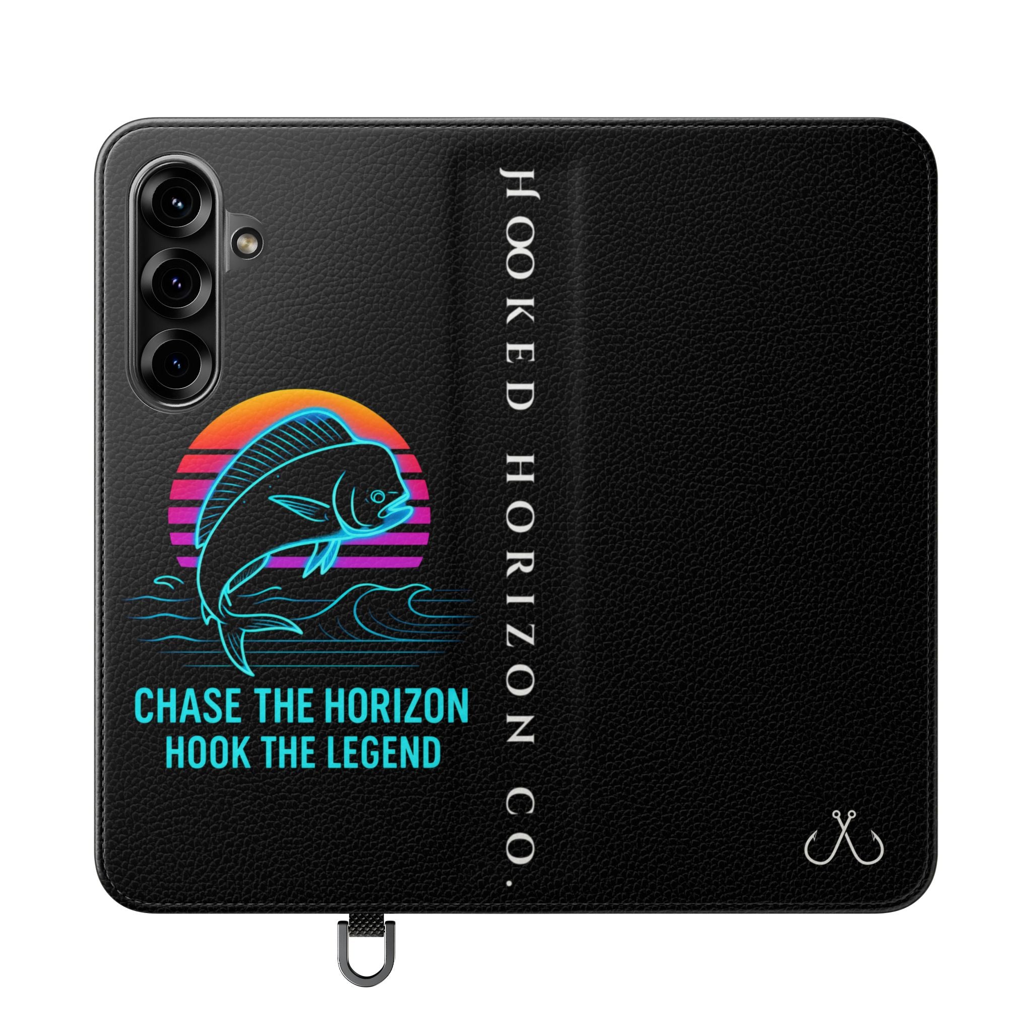 Mahi Mahi Flip Phone Case — Turquoise Water Pattern Wallet Cover