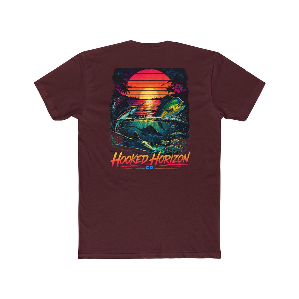 Hooked Horizon Co.  Sunset Fishing T-Shirt— Multiple Color Variations