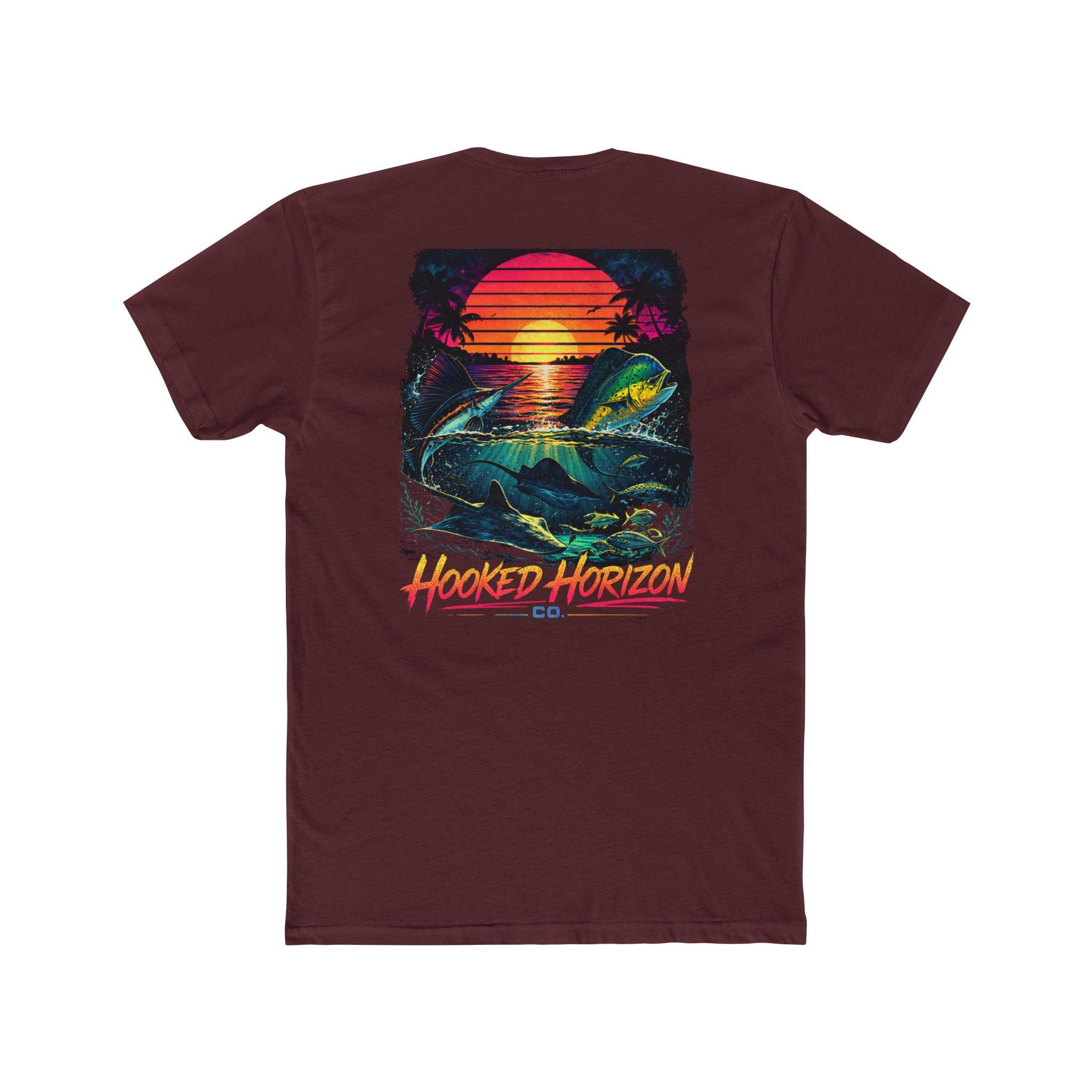 Hooked Horizon Co.  Sunset Fishing T-Shirt— Multiple Color Variations
