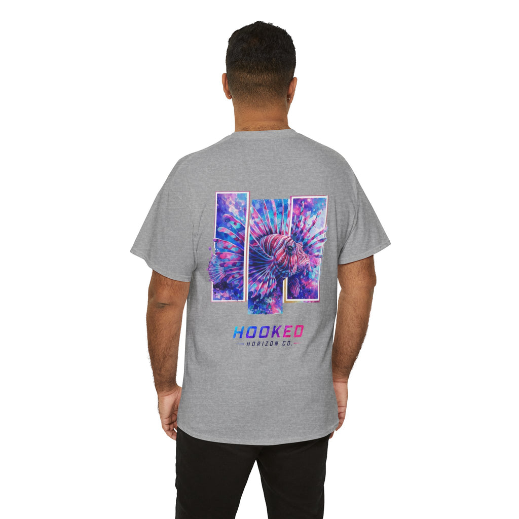 Lion Fish Hooked Horizon Co Tee—Ocean Graphic Tee — "Beloved" Ray Design