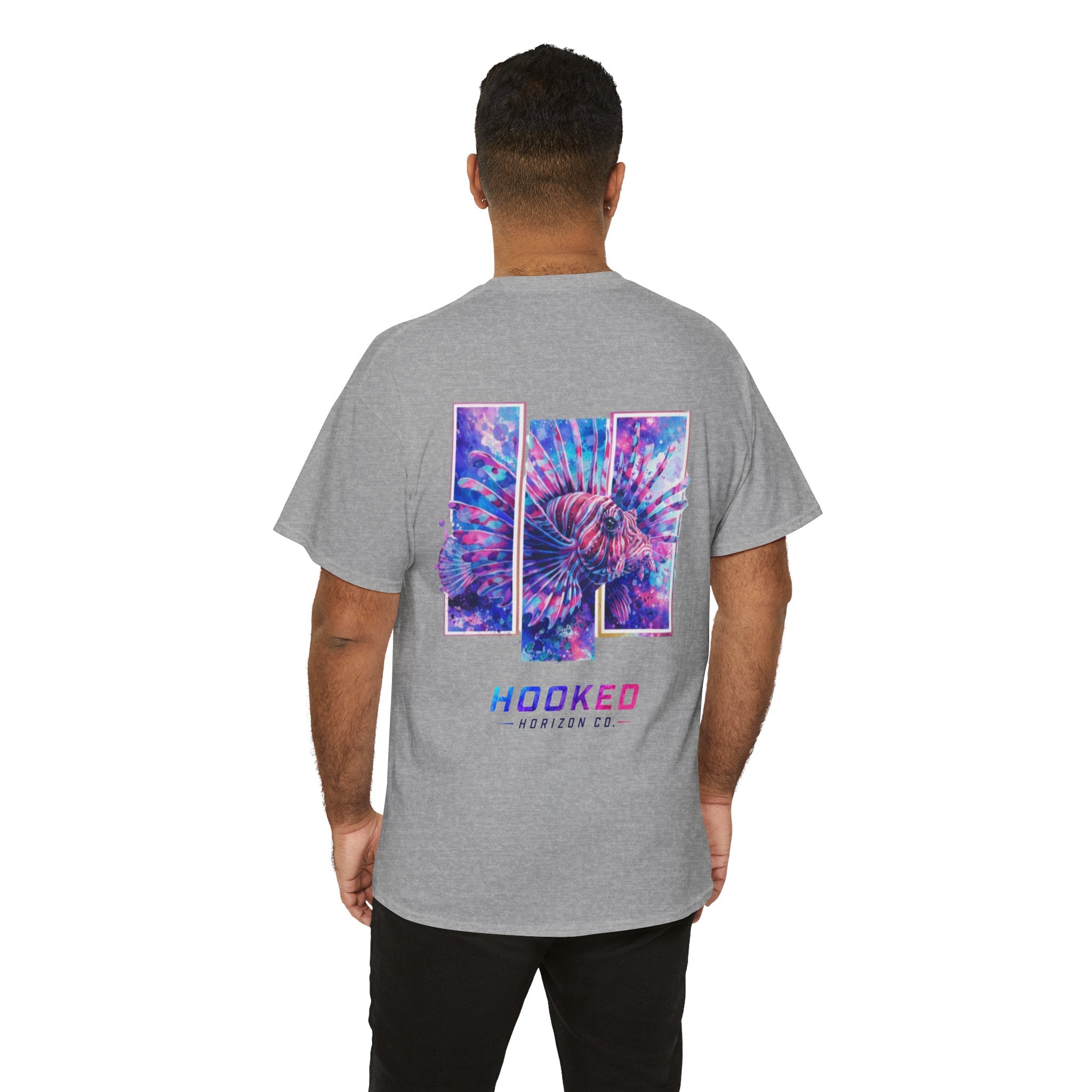 Lion Fish Hooked Horizon Co Tee—Ocean Graphic Tee — "Beloved" Ray Design