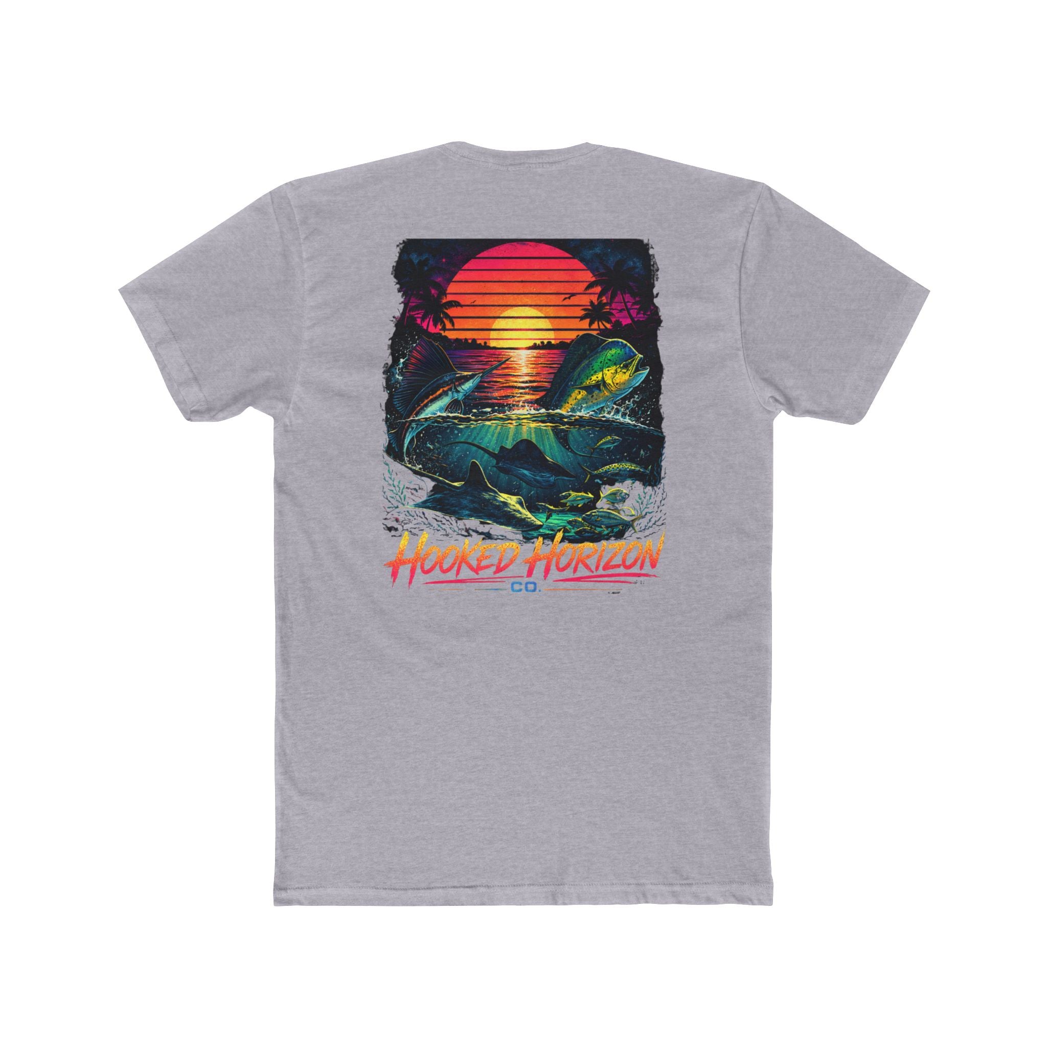 Hooked Horizon Co.  Sunset Fishing T-Shirt— Multiple Color Variations