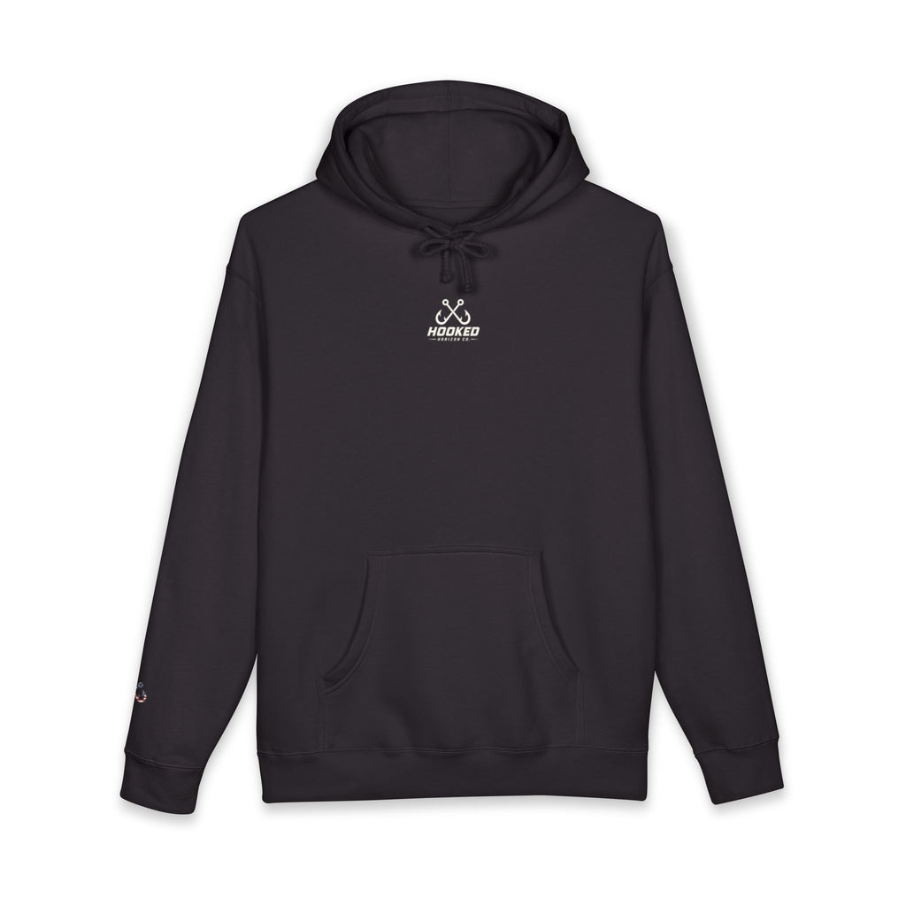 USA Manta Ray Hoodie Hooked Horizon Co. — Fishing Back Graphic Hoodie, Multiple Color Variations