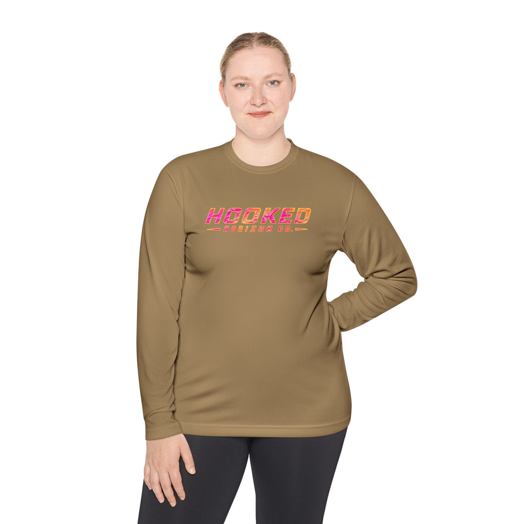Moisture Wicking Classic Logo Tee In Pink—Horizon Co. Anchors Long Sleeve Tee — Lightweight Fishing Shirt