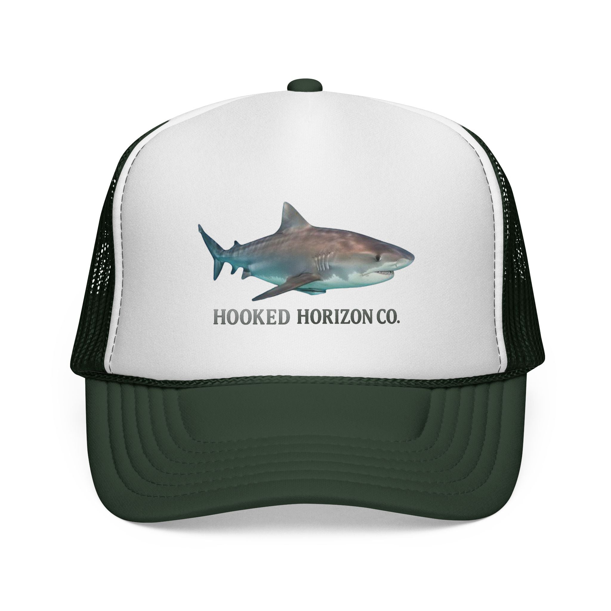Bull Shark Trucker Cap — 'Chasing Legends' Fishing Hooks Logo
