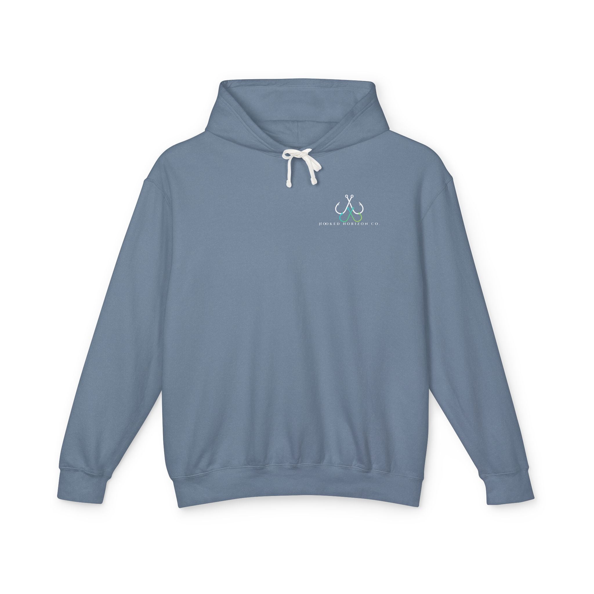 Hooked Horizon Co Unisex Lightweight Hoodie with Deep Drift Design | Perfect for Fishermen, Beach Lovers, Casual Outings, Gift for Him/Her, Nautical Style,  Ocean Lover Gifts