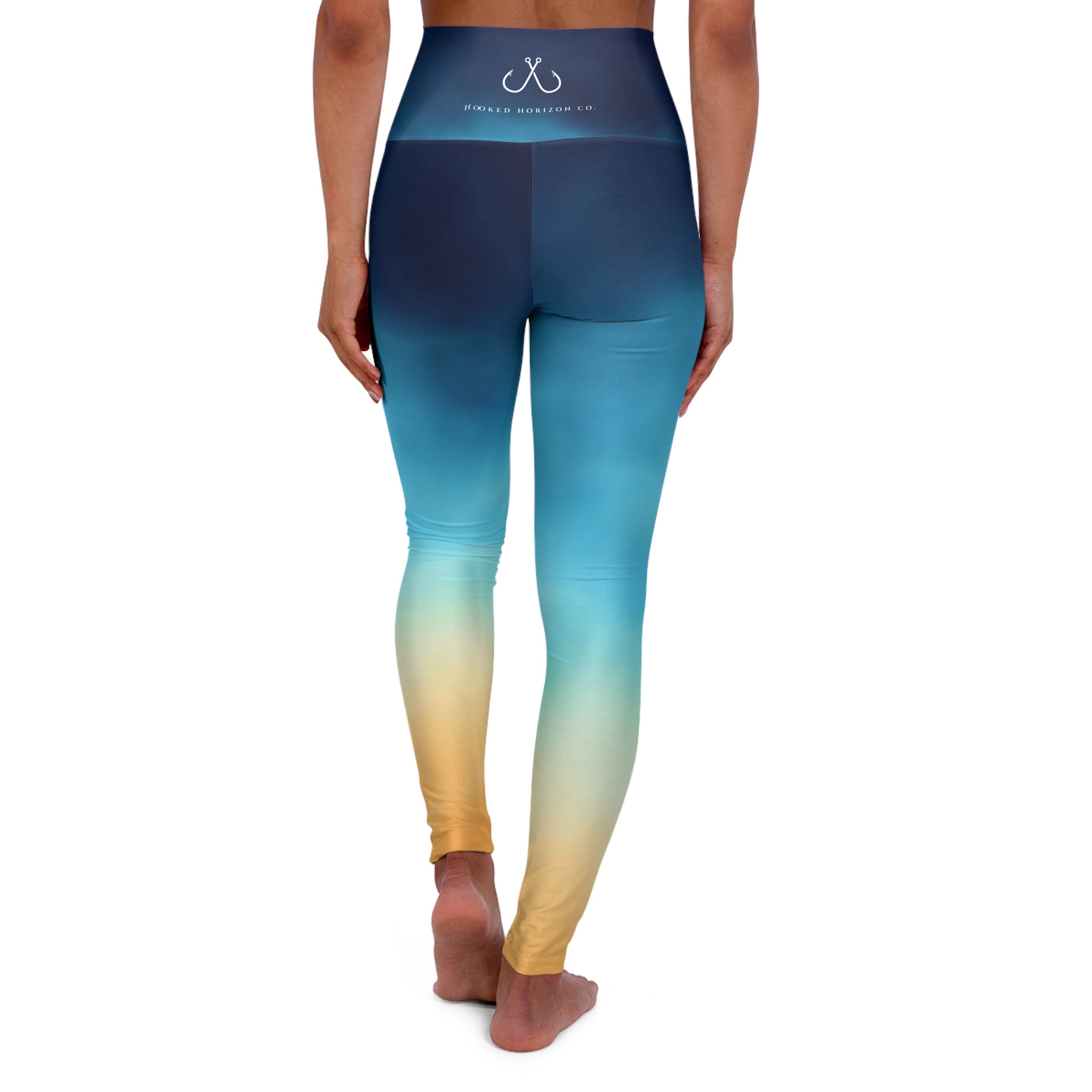Blue Ombre High Waisted Yoga Leggings - Purple, Comfortable Activewear, Fitness Pants, Ideal for Gym, Yoga, and Weekend Brunch