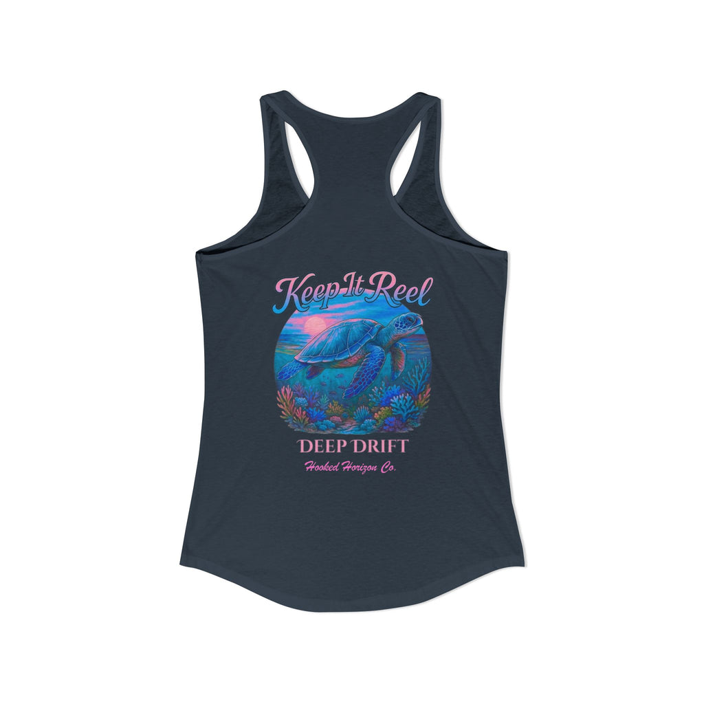 Turtle " Keep It Reel" Deep Drift– Hooked Horizon Co. Gifts for Ocean Lovers, Nautical Fashion, Everyday Comfort, Perfect Gift for Her