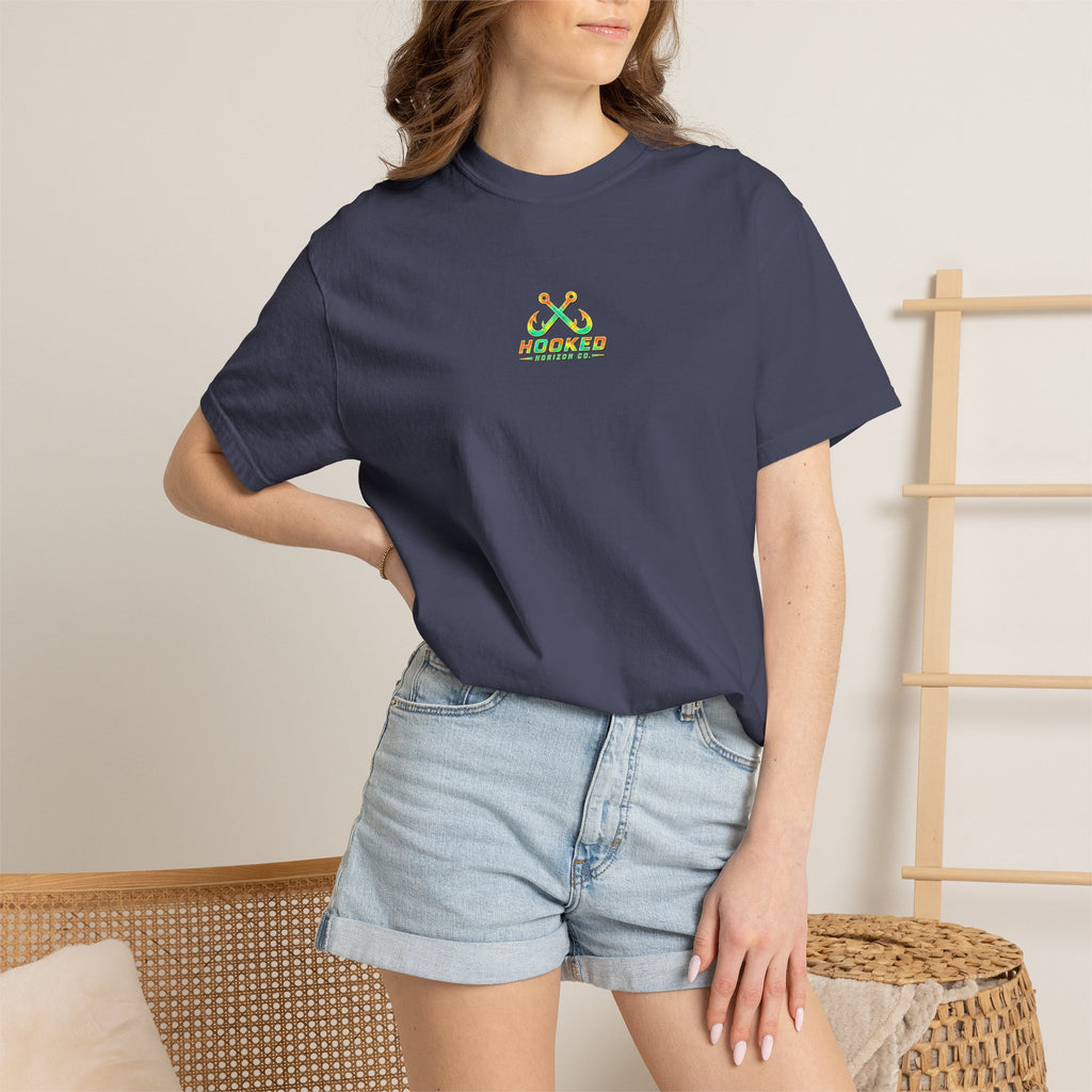 Retro 80s Tripple Fish Fishing Tee — Hooked Horizon Co.  Angler Gifts Ocean Lover Gifts
