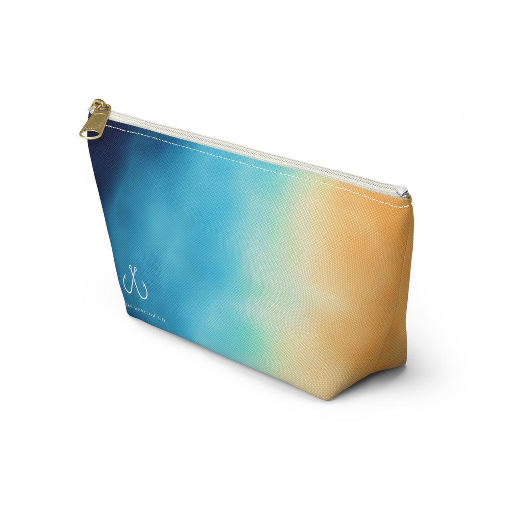 Bright Ombre Costal Vibes– Hooked Horizon Co Vibrant Gradient Accessory Pouch | Makeup Bag, Travel Organizer, Gift for Her, Beach Essentials, Stylish Storage