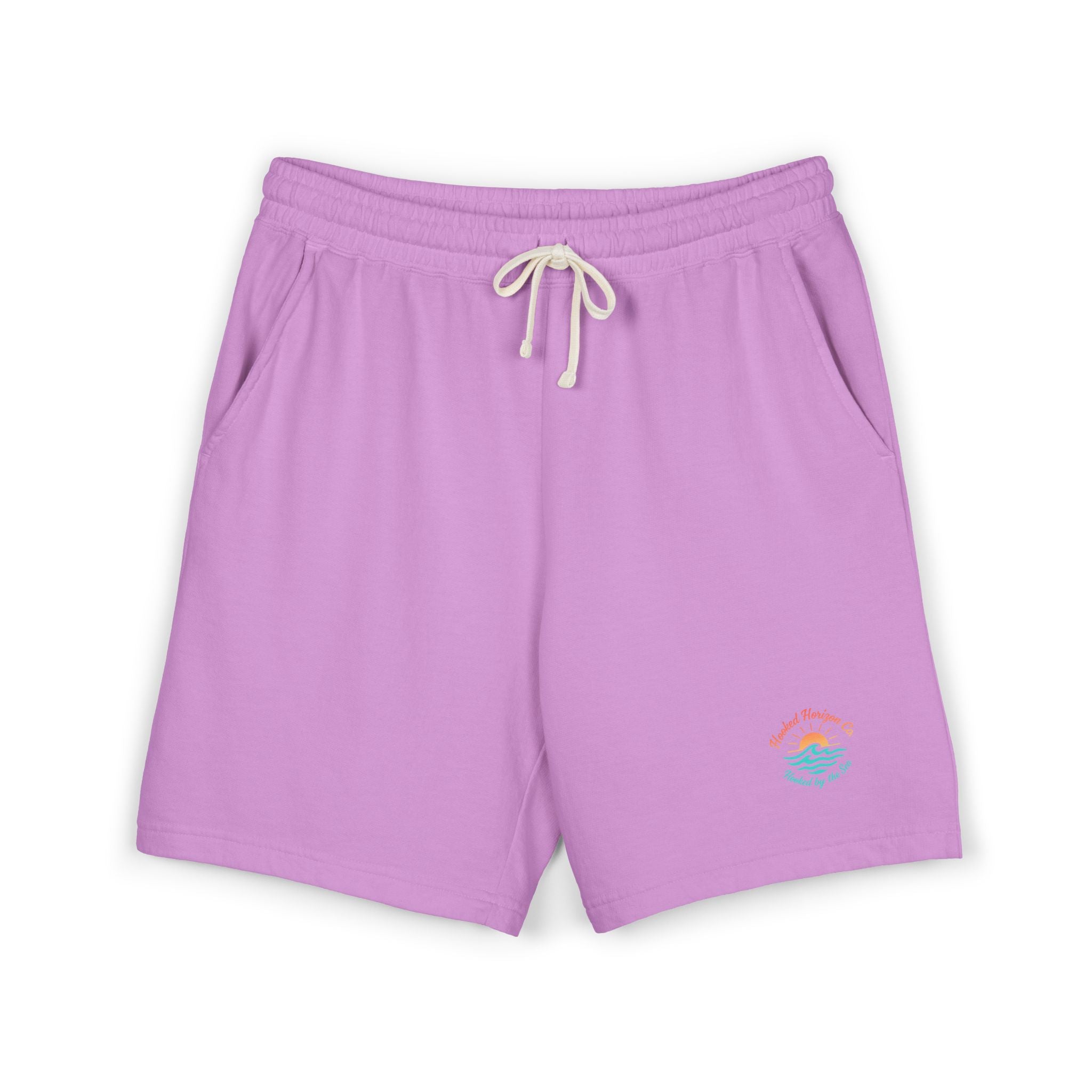 Hooked Horizon Co.  — Ultra Soft Fleece Sweat Shorts — Lightweight Garment-Dyed Lounge Shorts