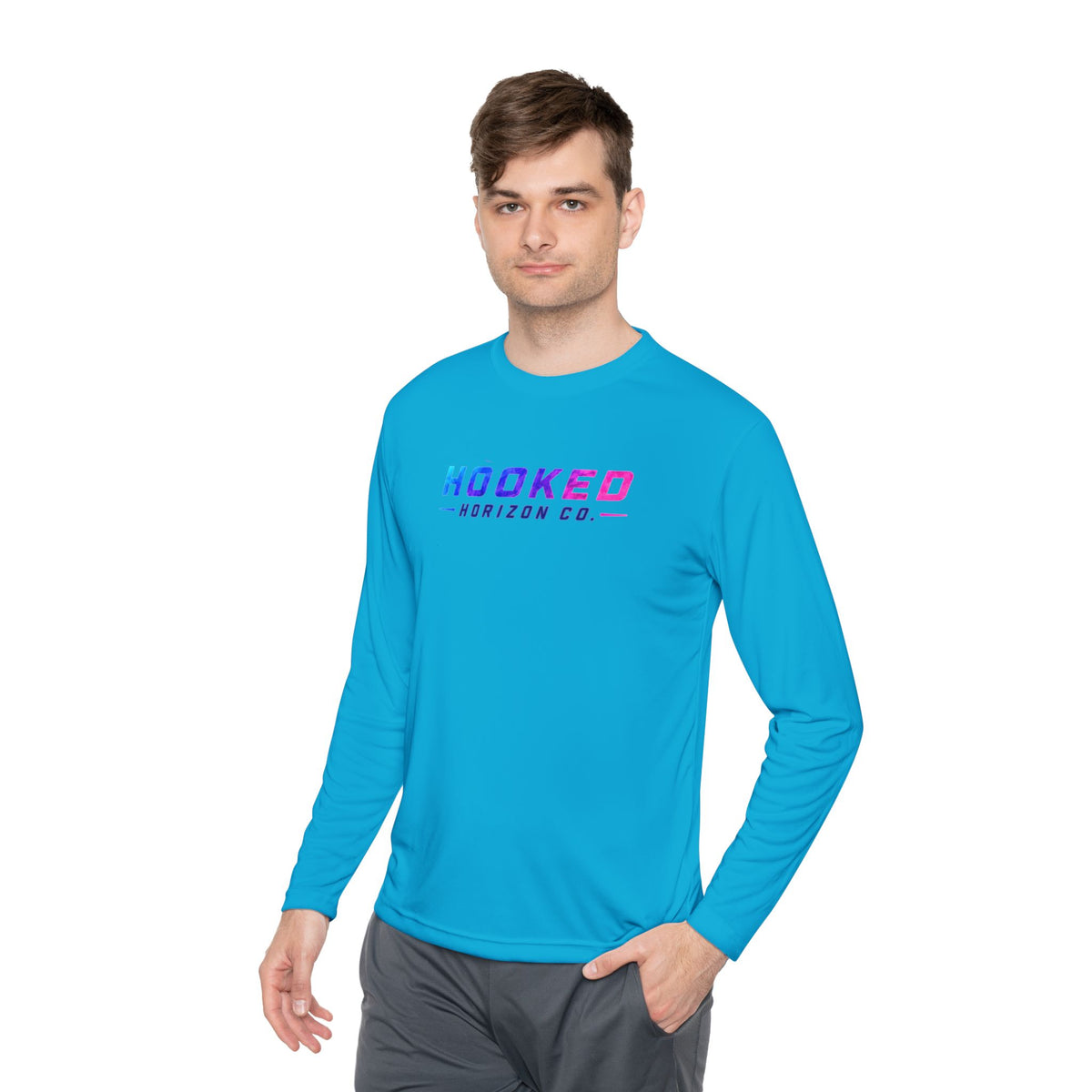 Moisture Wicking Classic Logo Shark Tee —Horizon Co. Anchors Long Sleeve Tee — Lightweight Fishing Shirt