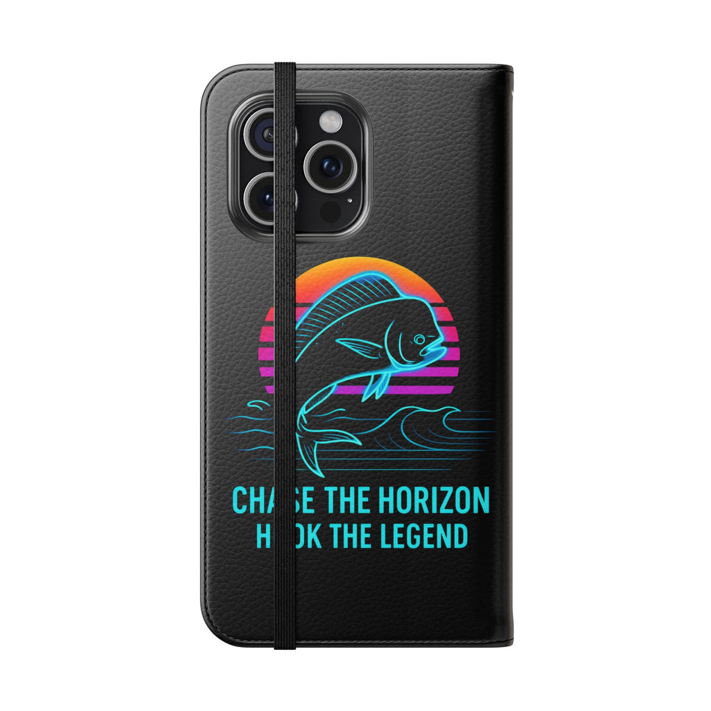 Mahi Mahi Flip Phone Case — Turquoise Water Pattern Wallet Cover