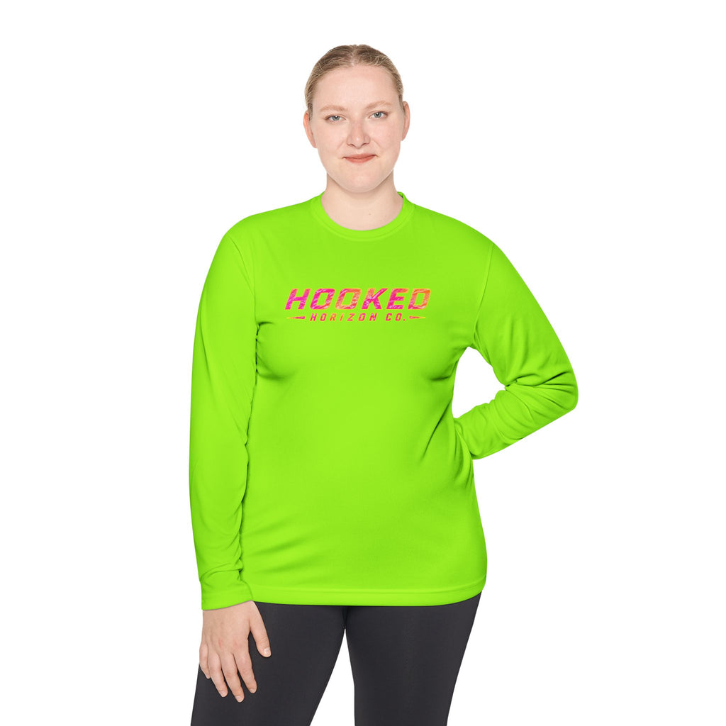 Moisture Wicking Classic Logo Tee In Pink—Horizon Co. Anchors Long Sleeve Tee — Lightweight Fishing Shirt