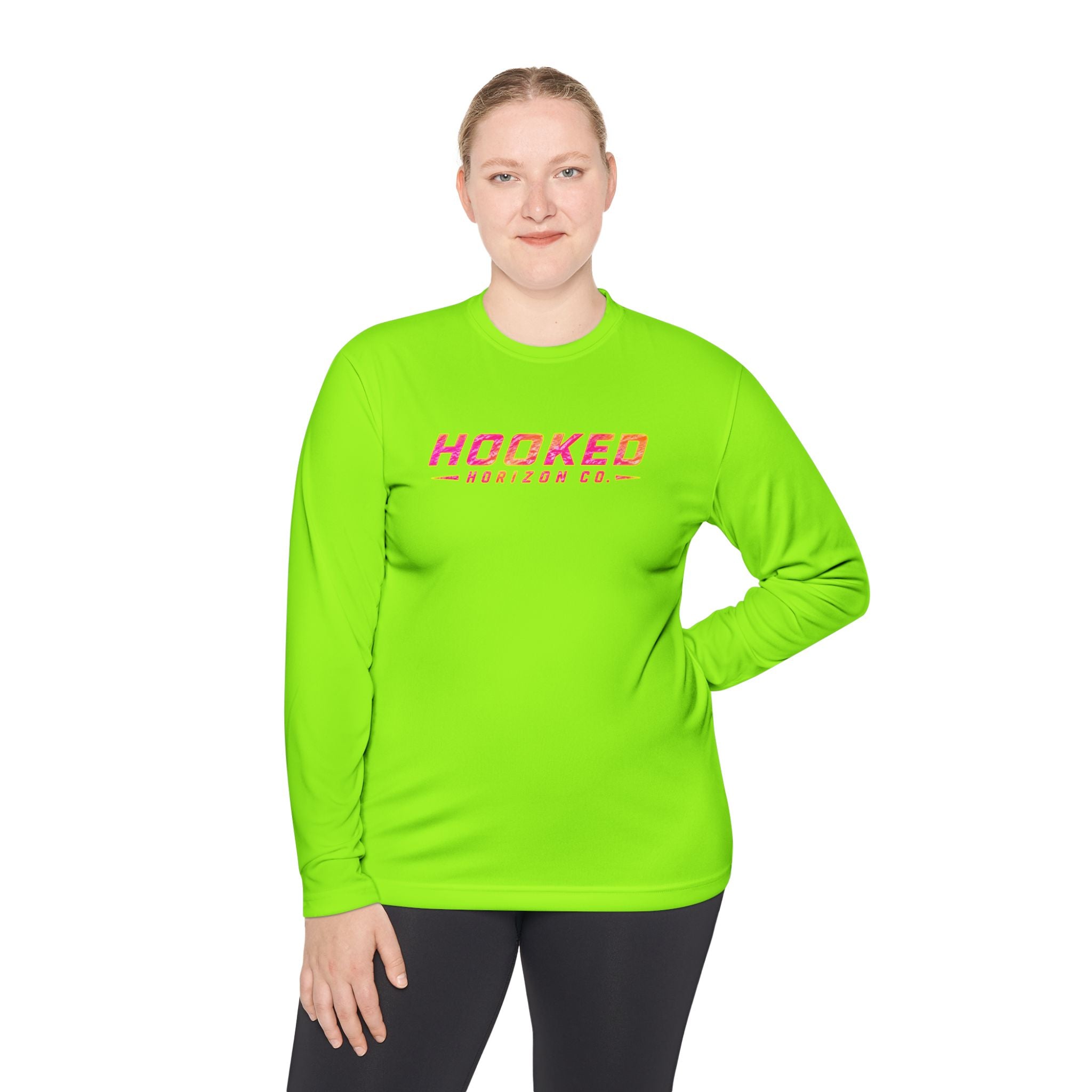Moisture Wicking Classic Logo Tee In Pink—Horizon Co. Anchors Long Sleeve Tee — Lightweight Fishing Shirt