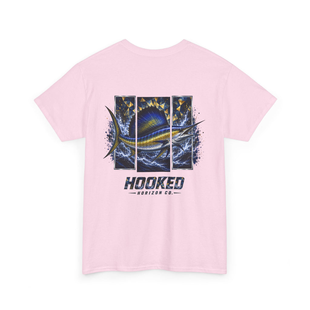Sail Fish Hooked Horizon Co Tee—Ocean Graphic Tee — "Beloved" Ray Design