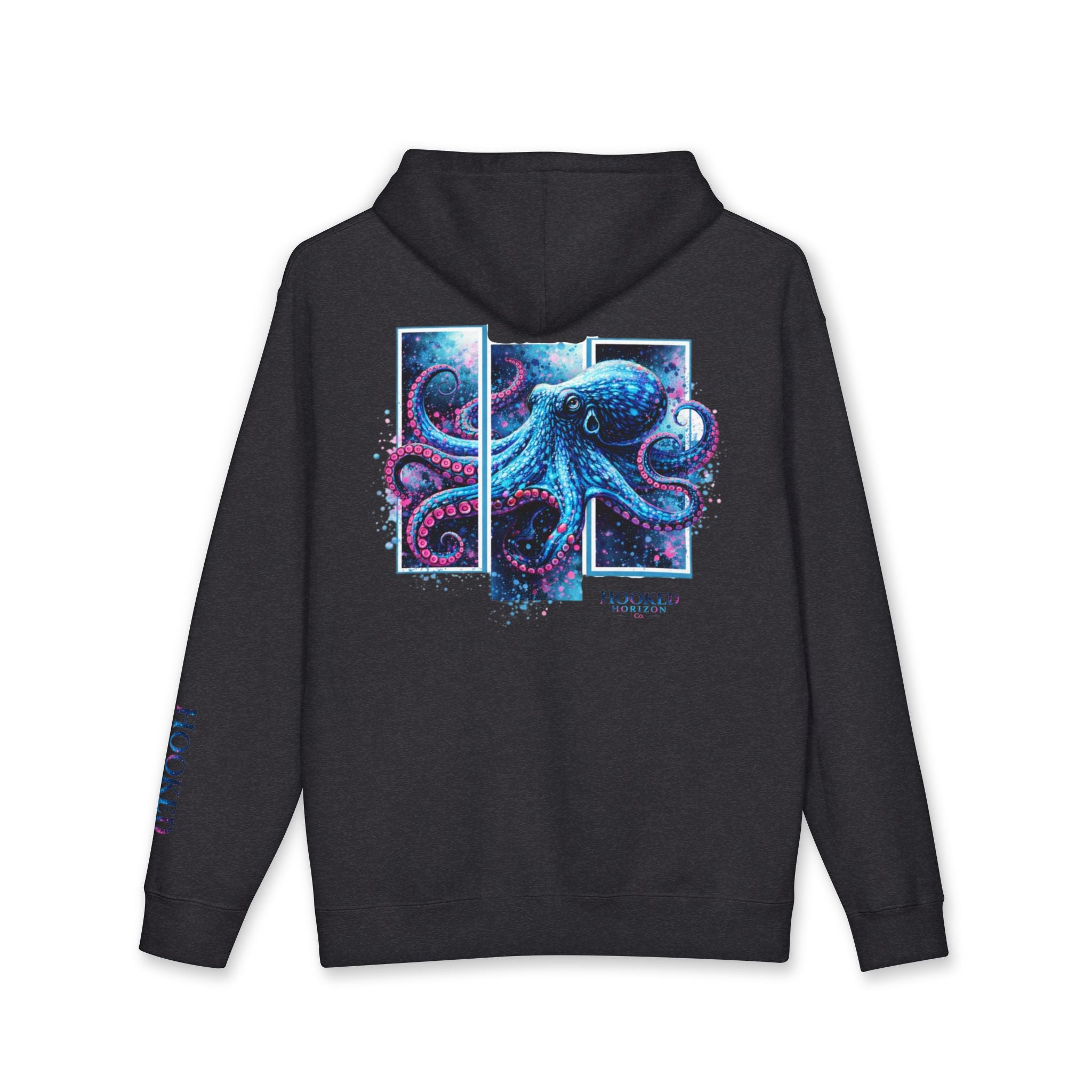 Octopus Hoodie Hooked Horizon Co. — Fishing Back Graphic Hoodie, Multiple Color Variations