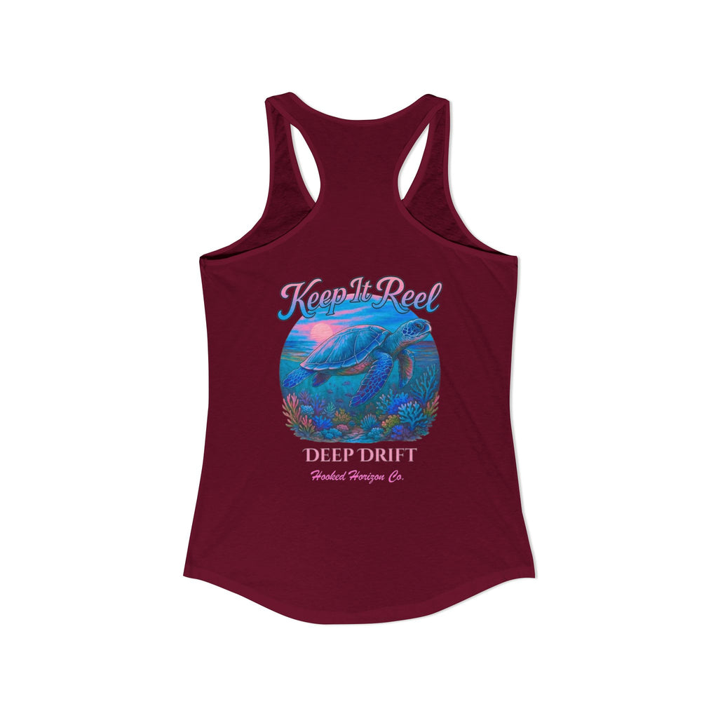 Turtle " Keep It Reel" Deep Drift– Hooked Horizon Co. Gifts for Ocean Lovers, Nautical Fashion, Everyday Comfort, Perfect Gift for Her