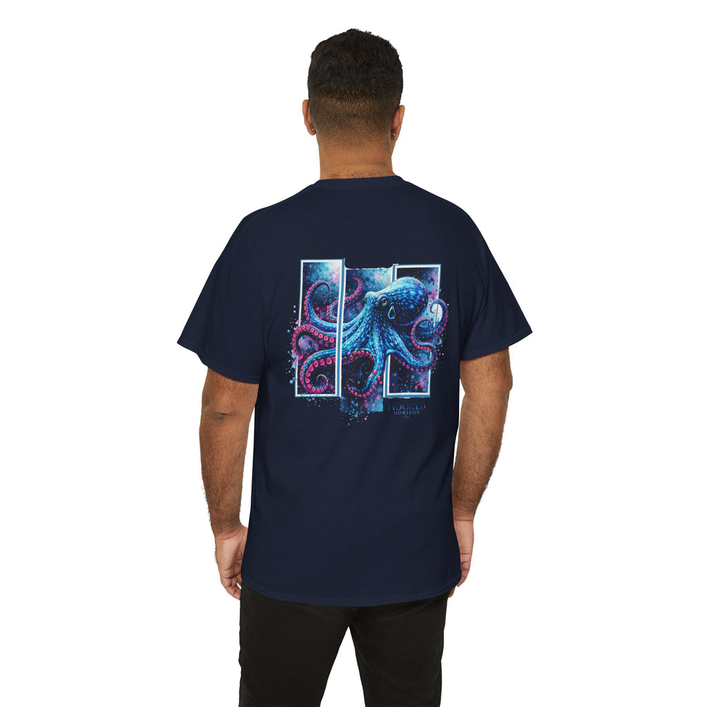 Octopus Hooked Horizon Co Tee—Ocean Graphic Tee — "Beloved" Ray Design