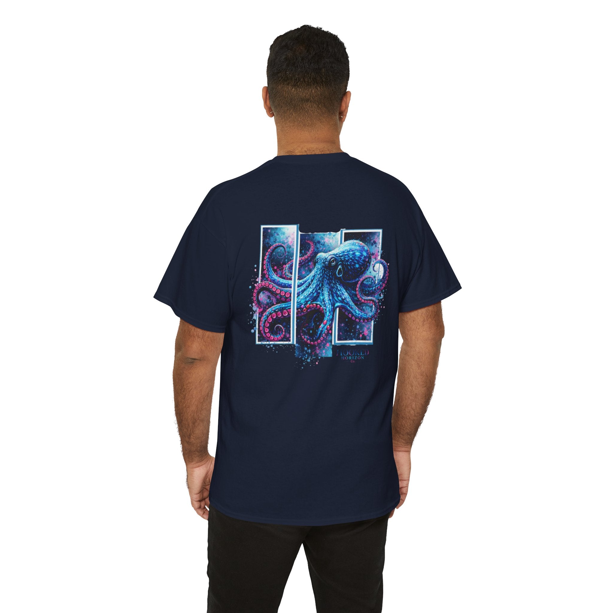 Octopus Hooked Horizon Co Tee—Ocean Graphic Tee — "Beloved" Ray Design