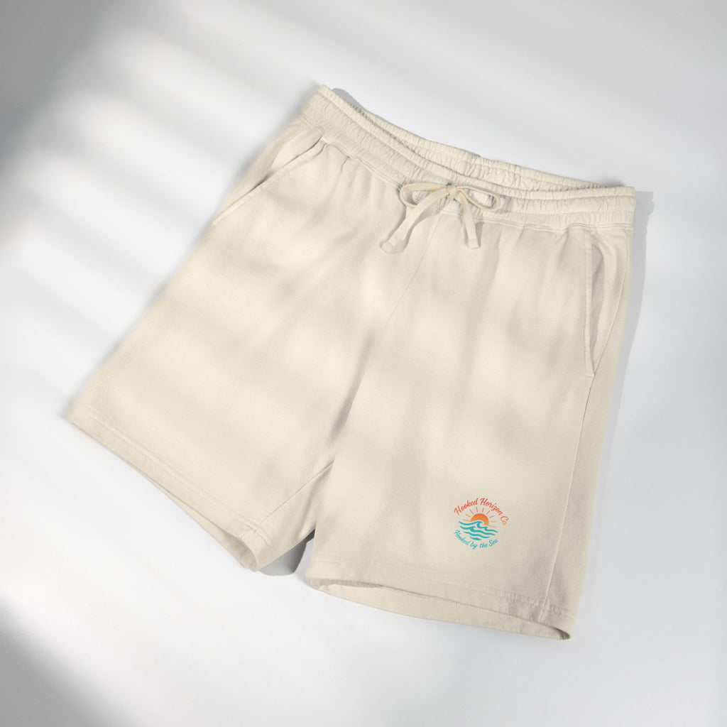 Hooked Horizon Co.  — Ultra Soft Fleece Sweat Shorts — Lightweight Garment-Dyed Lounge Shorts
