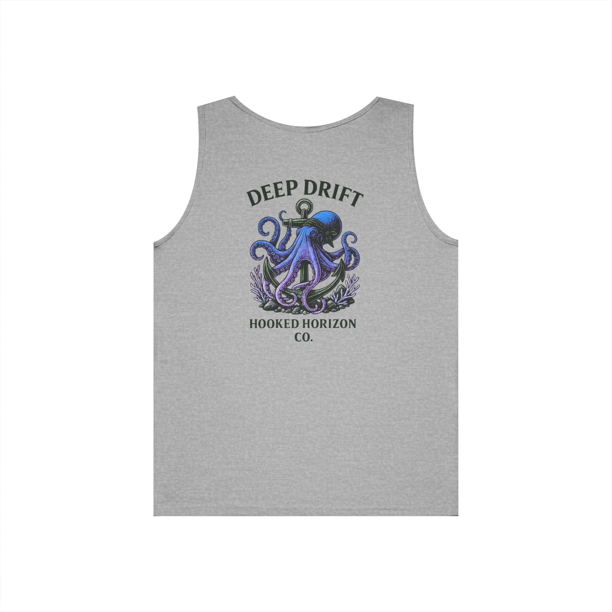 Purple Deep Drift Octopus Graphic Tank Top, Summer Beach Wear, Unisex Tank, Gift for Ocean Lovers, Nautical Tees, Camping Apparel