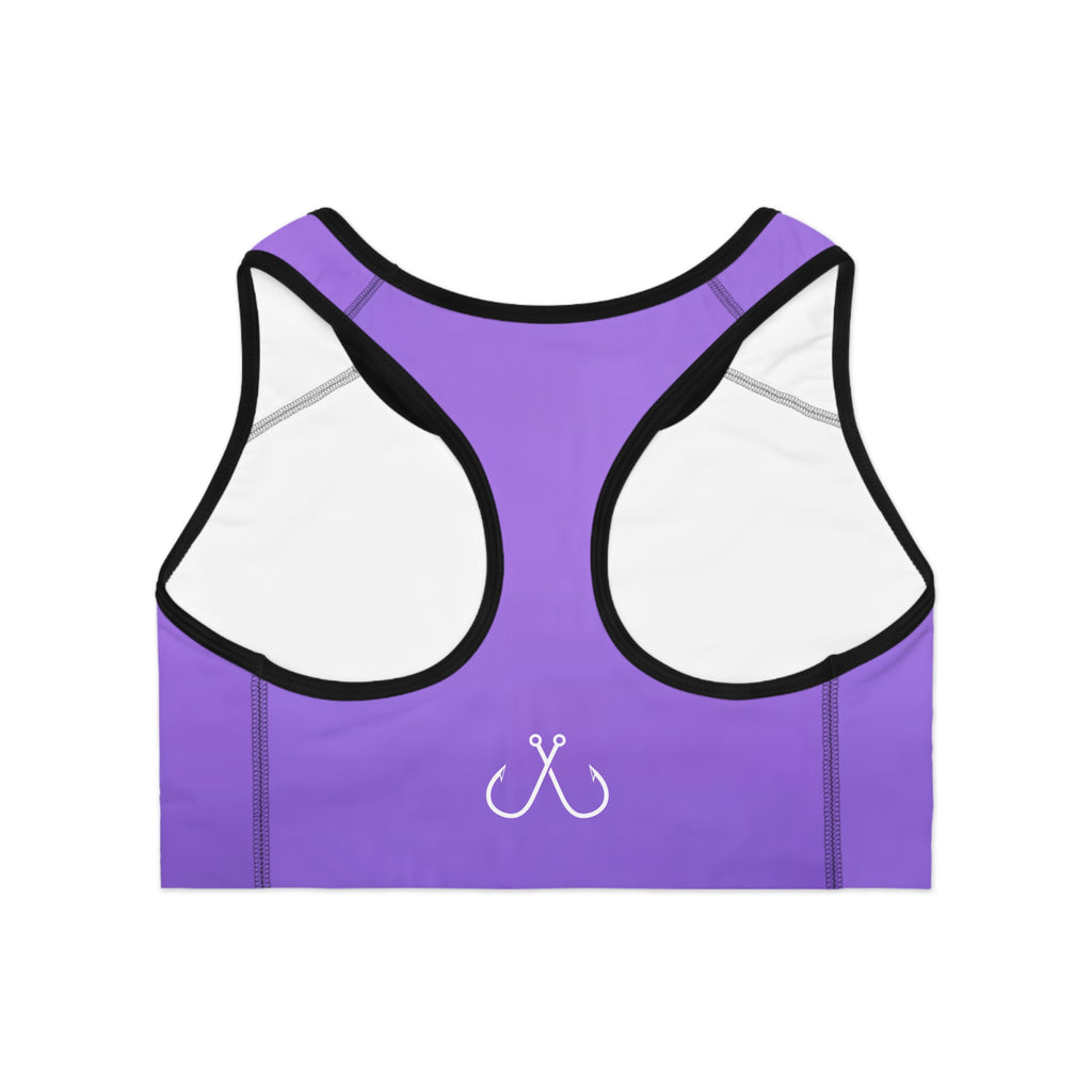 Lilac Purple Deep Drift Hooked Horizon Co. Stylish Sports Bra for Active Women, Workout Top, Gym Essential, Fitness Apparel, Athleisure Wear, Yoga Gear