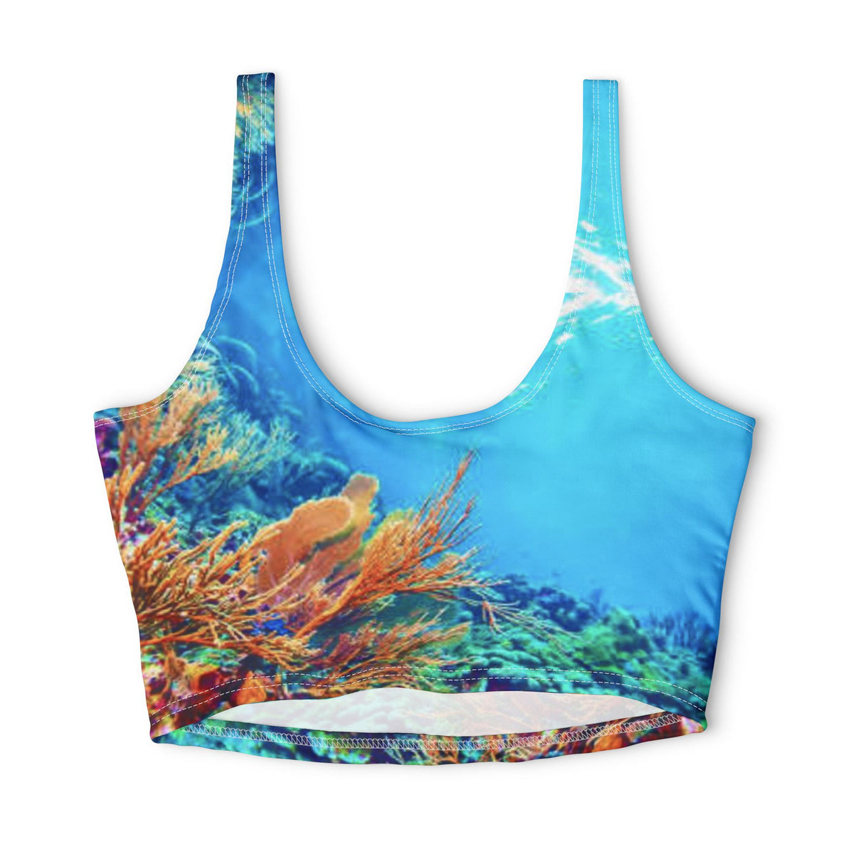 Bright Reef Deep Drift Sports Bra—Hooked Horizon Co. Stylish Sports Bra for Active Women, Workout Top, Gym Essential, Fitness Apparel, Athleisure Wear, Yoga Gear