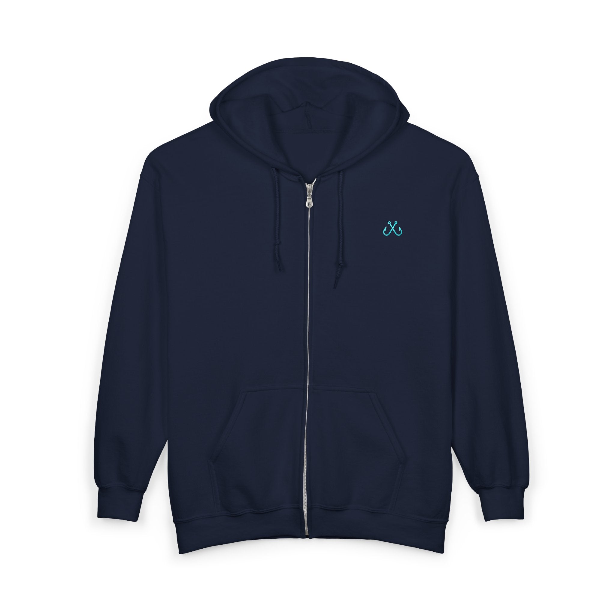 Hooked Horizon Co. Sunset & Palm Tree 90s Inspired Vacation Zip Hoodie - Tropical Palm Sunset Fishing Hoodie,  Multiple Color Variations