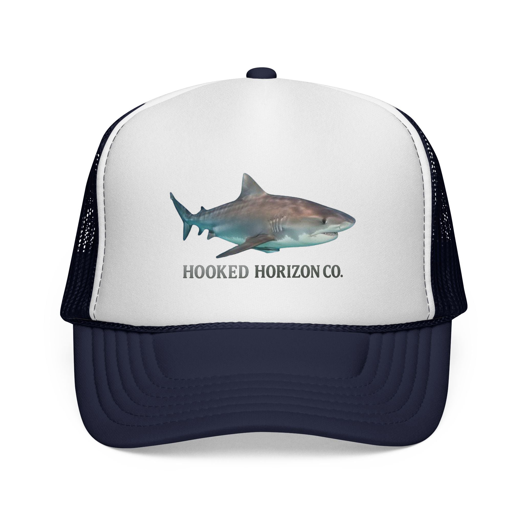 Bull Shark Trucker Cap — 'Chasing Legends' Fishing Hooks Logo